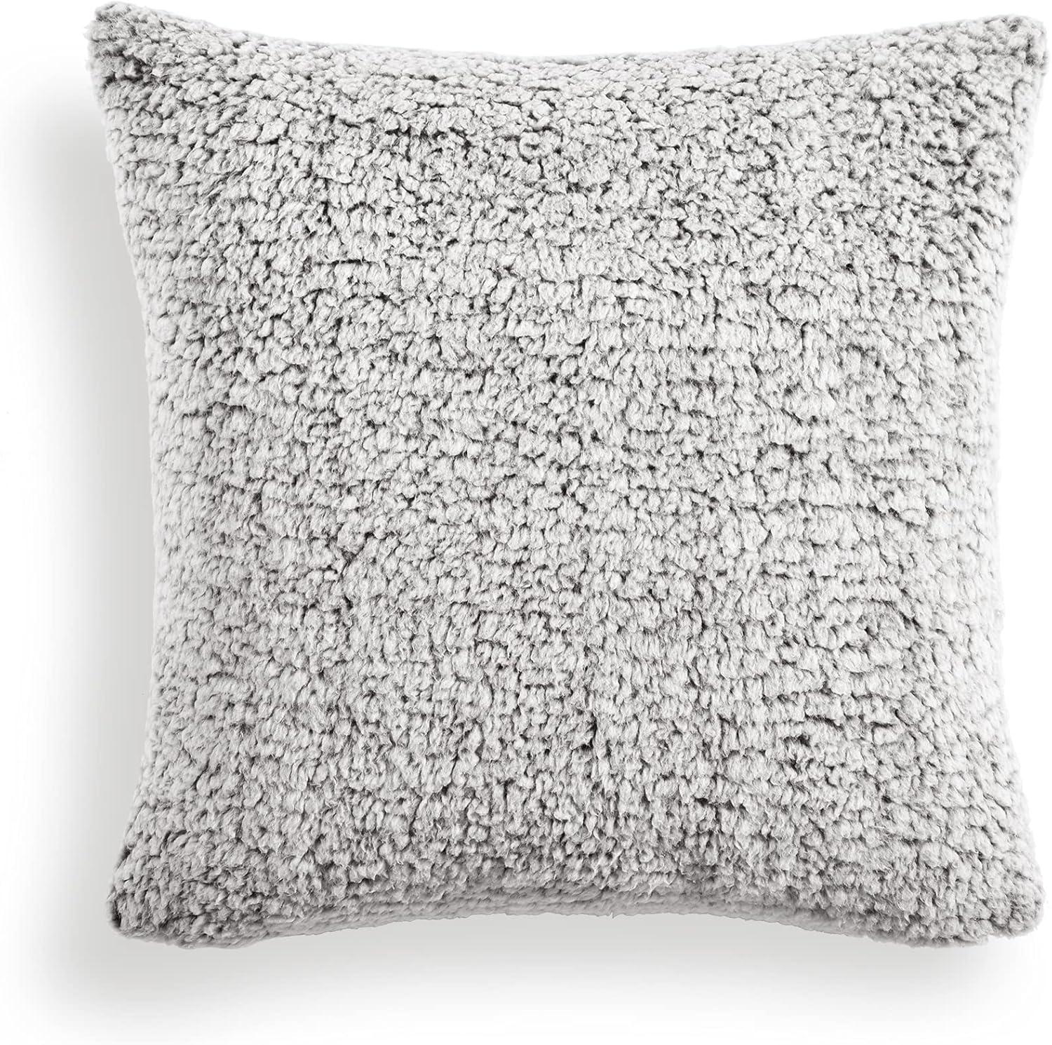 Gray Sherpa Reversible Soft Throw Pillow Cover 20" x 20"