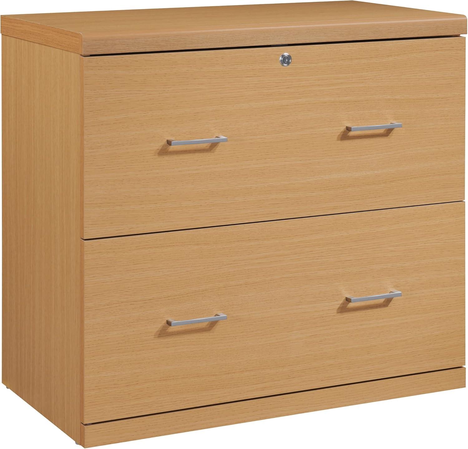 Alpine 2-Drawer Engineered Wood Lateral File with Lockdowel  in Natural Finish