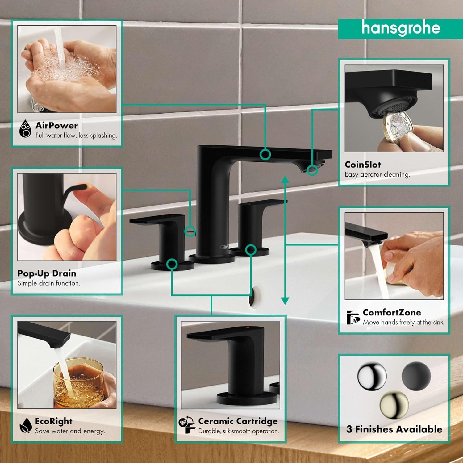 Rebris E Widespread Bathroom Faucet