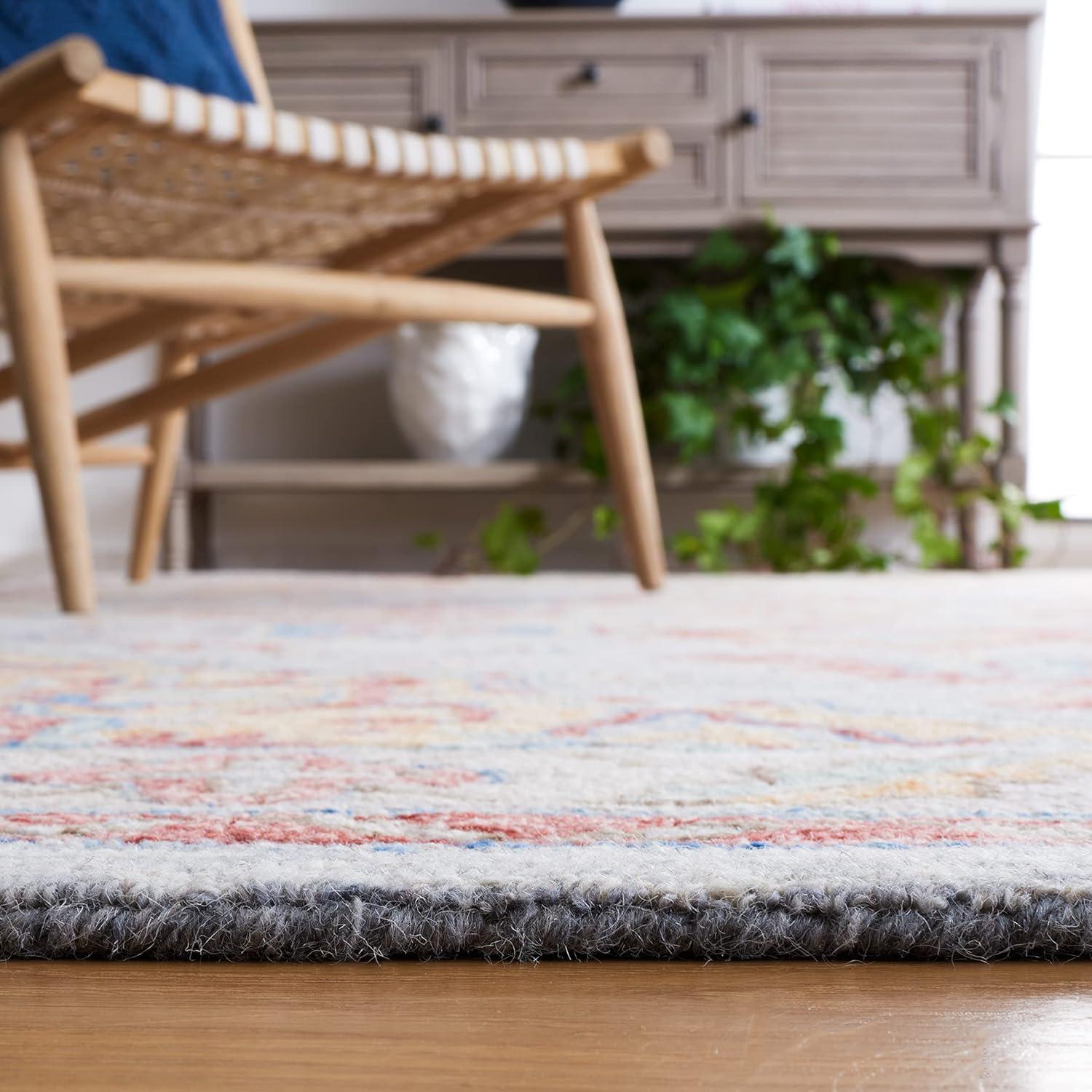 Metro MET352 Hand Tufted Indoor Area Rug - Ivory/Rust - 8'x10' - Safavieh