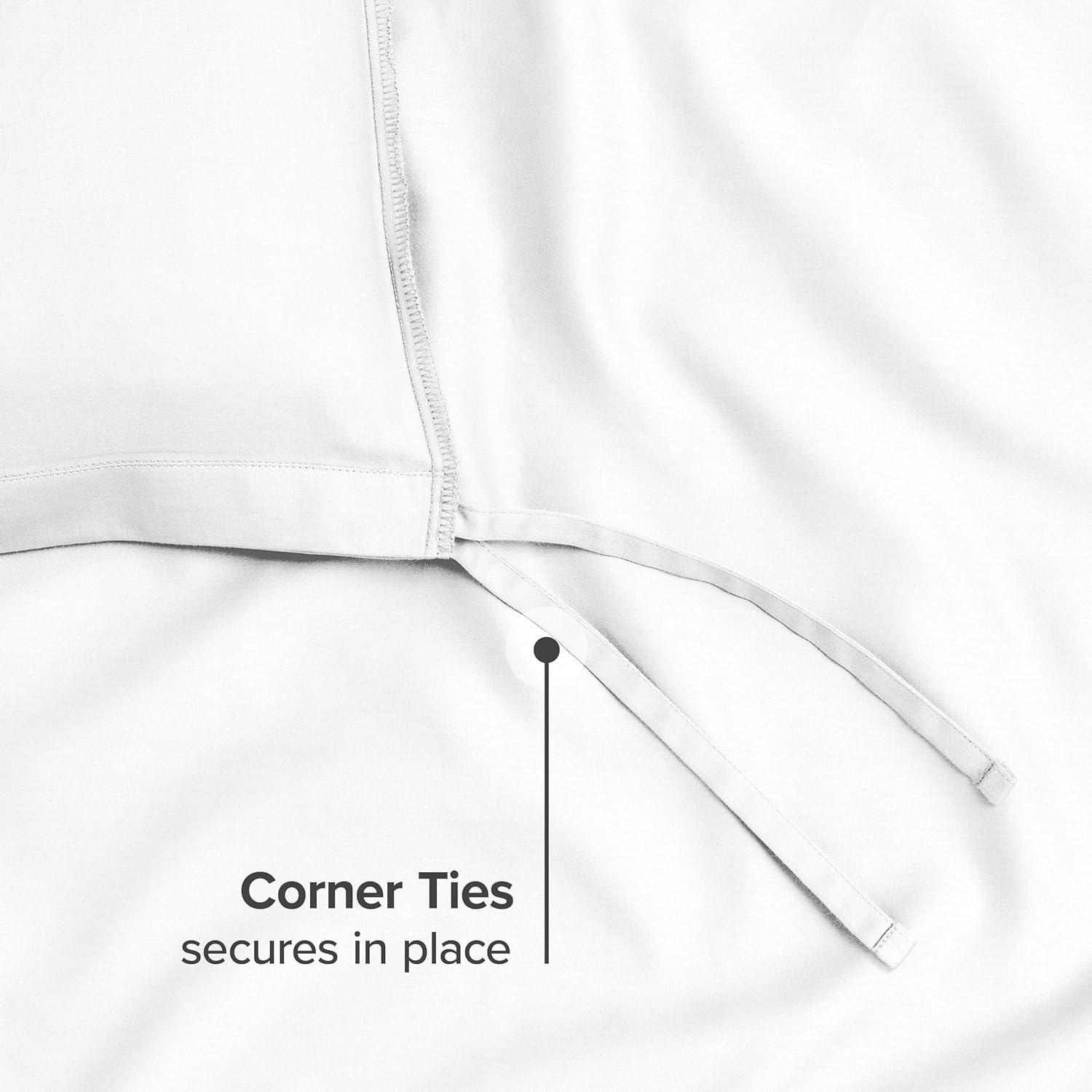 Bare Home 400 Thread Count Organic Cotton Sateen Duvet Cover Set