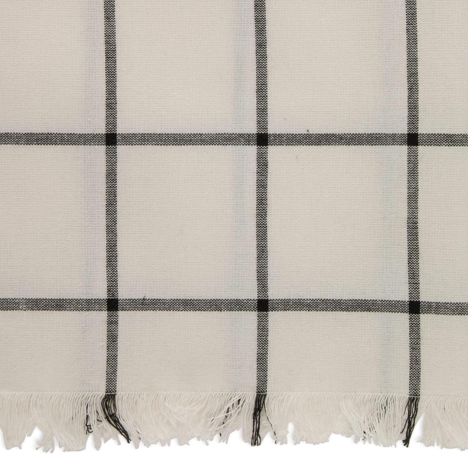 DII Black Check Fringed Napkin (Set of 6)