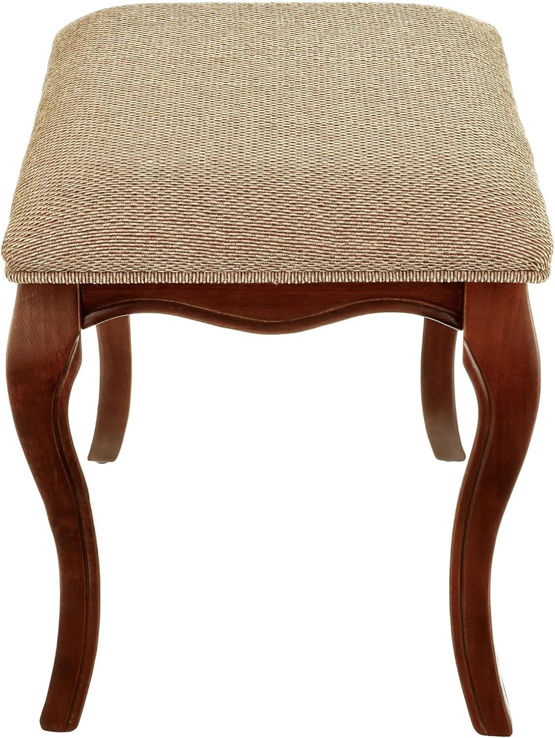 Design Toscano Lady Guinevere Vanity Stool, 20 Inch, Cherry Finish