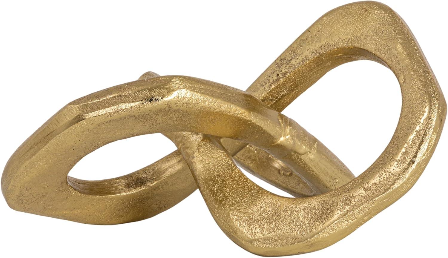 Gold Abstract Metal Knot Figurine, 9"