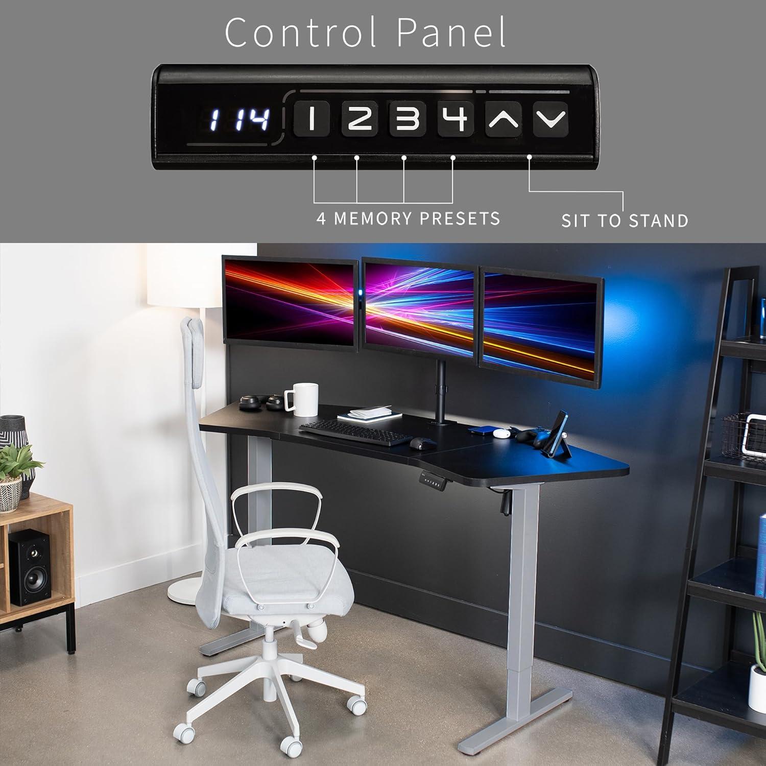 Vivo VIVO Corner Electric 71" x 24" Desk, Wing-Shaped Table Top