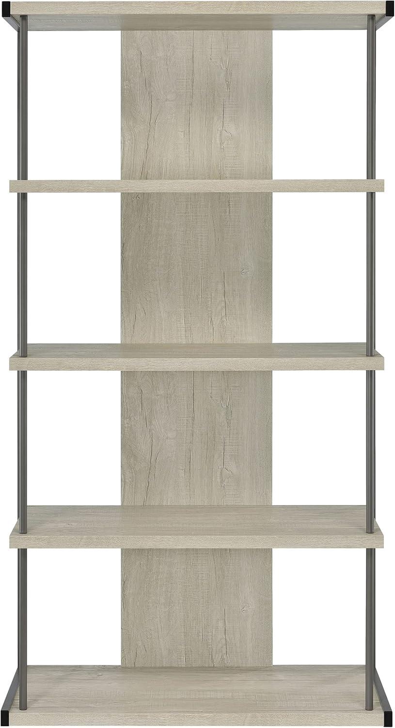 Coaster Loomis 4-shelf Modern Wood Bookcase Whitewashed Gray