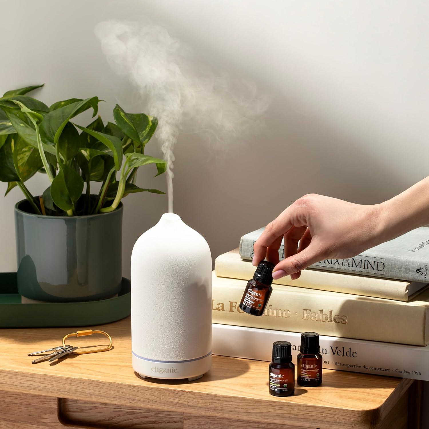 Cliganic Organic Aromatherapy Set - Top 8 Essential Oils - 8x0.17oz