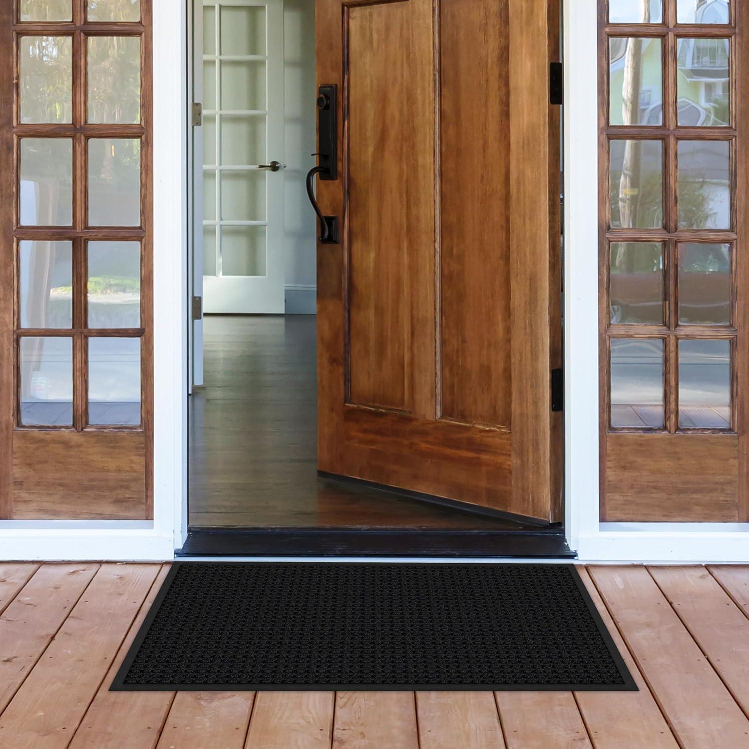 Black Polypropylene Indoor/Outdoor Non-Slip Door Mat 36" x 60"