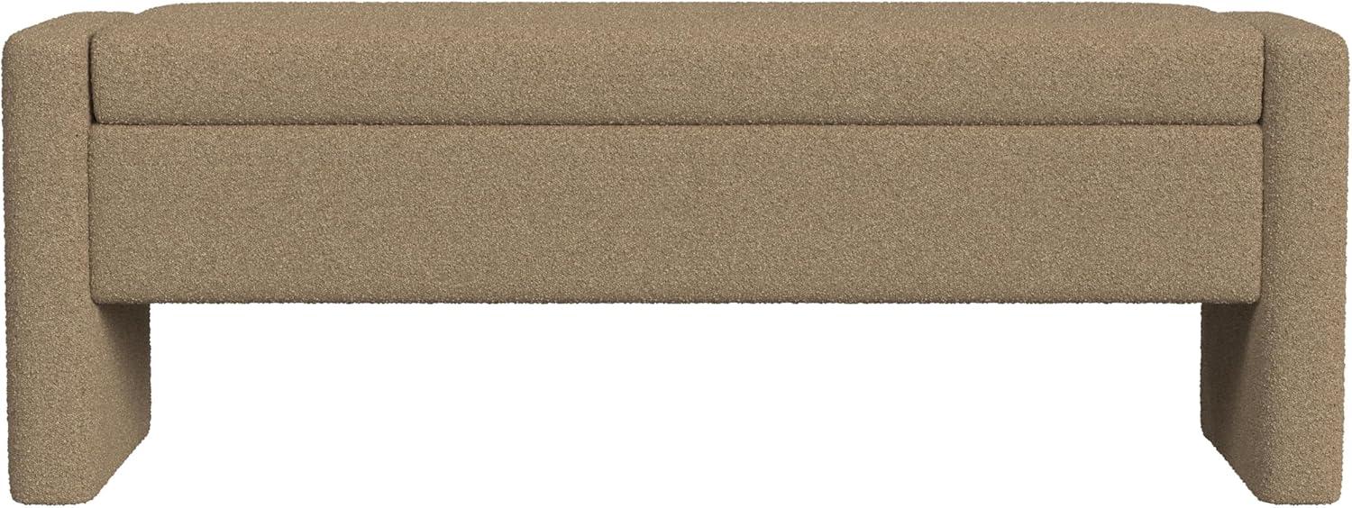 HomePop Copenhagen Modern Storage Bench Brown Boucle