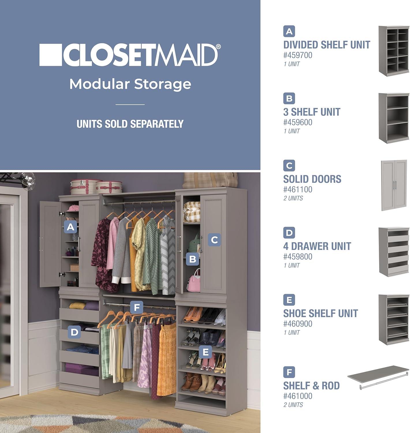 Modular Storage 21.38" W Shoe Shelf Unit with 4 Shelves