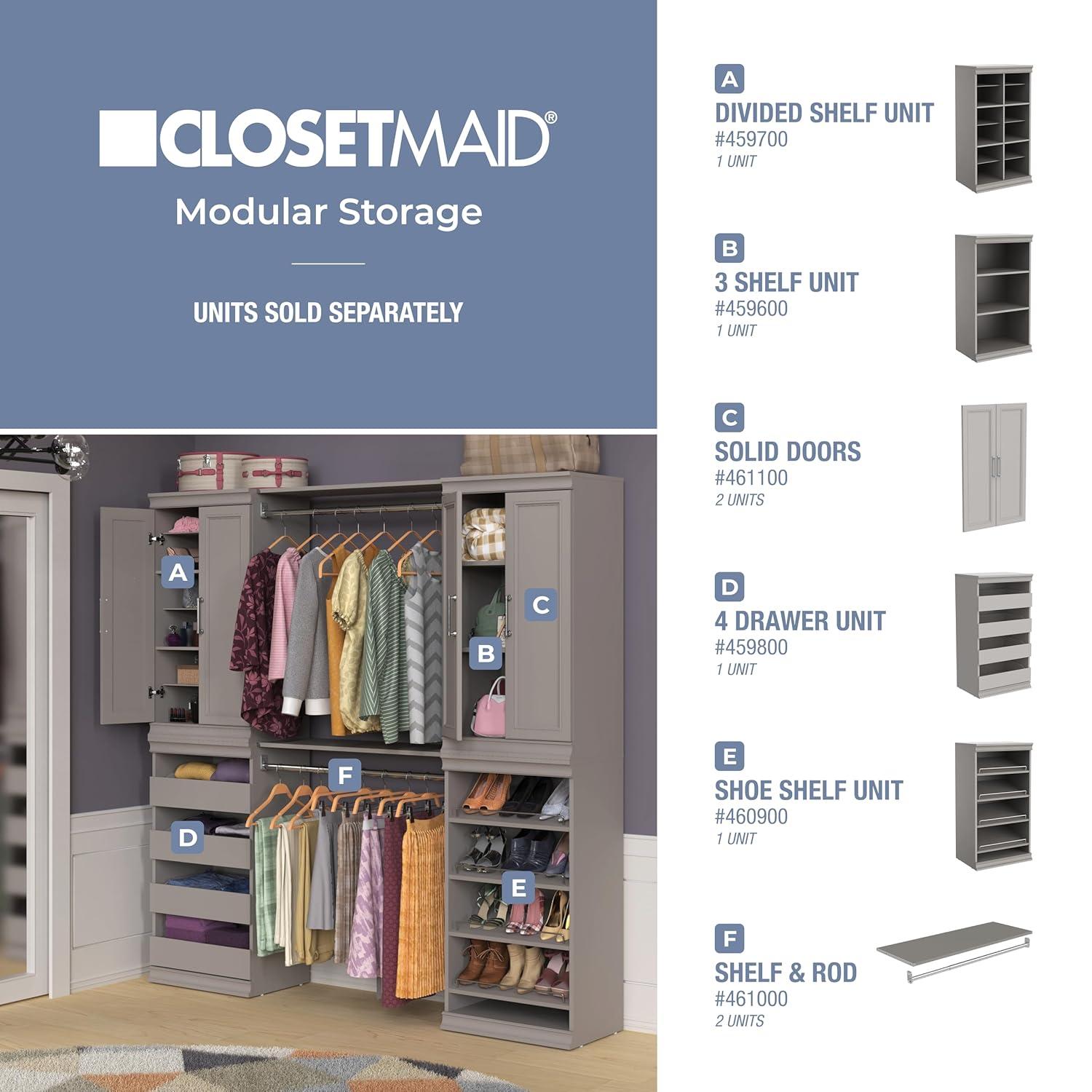 Modular Storage 21.38" W Shoe Shelf Unit with 4 Shelves