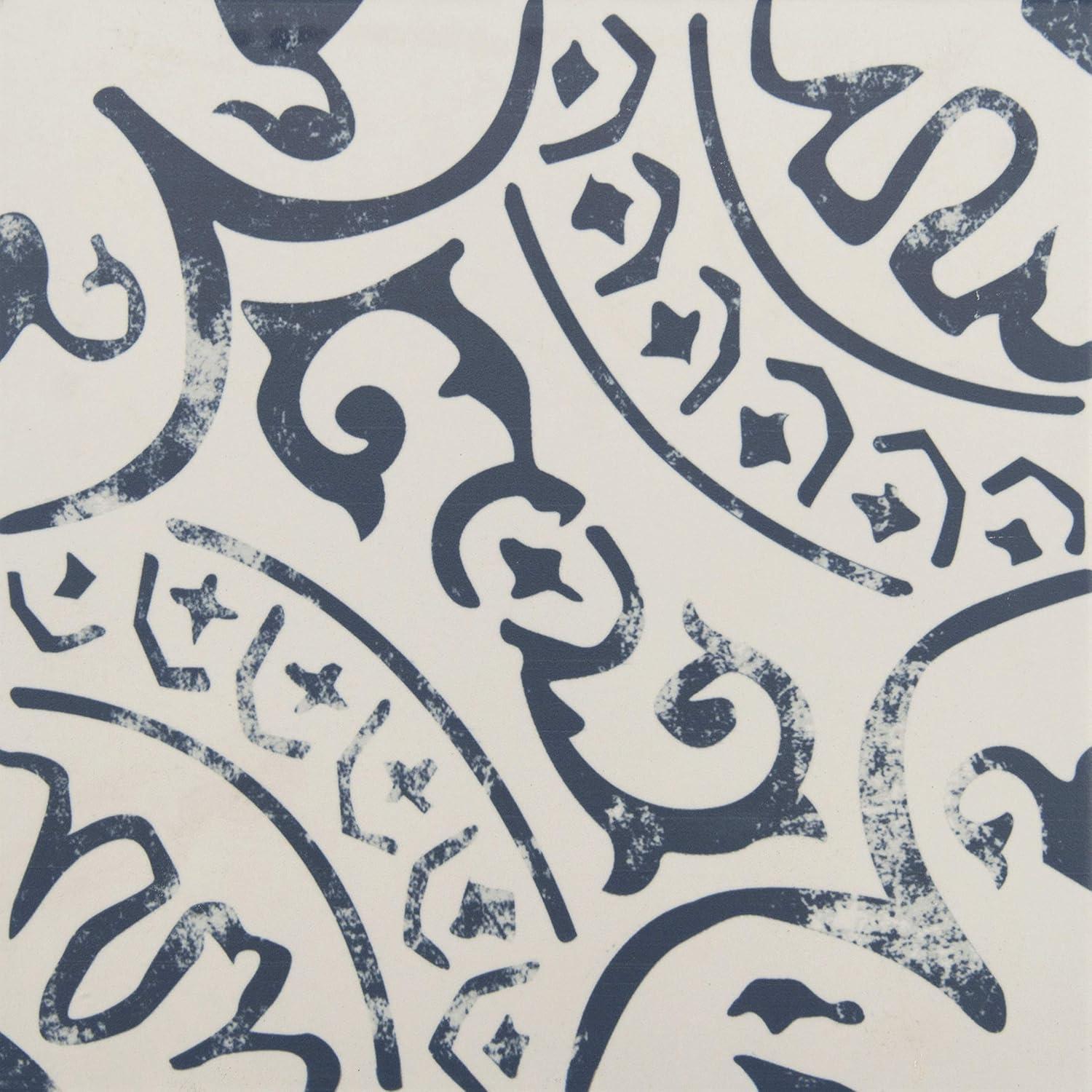 Ackland Amara 8" x 8" Encaustic Look Matte Porcelain Floor & Wall Tile