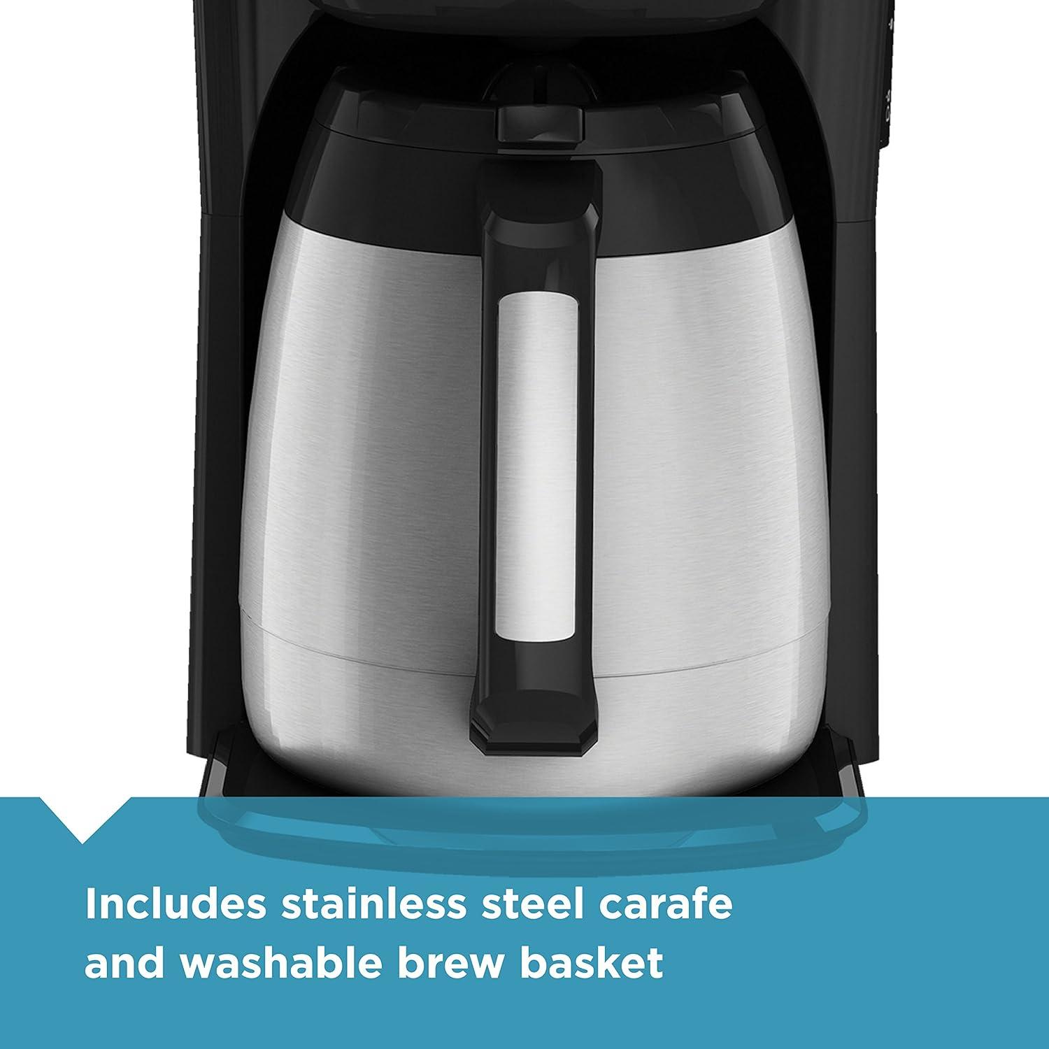 BLACK+DECKER BLACK+DECKER 12-Cup Thermal Coffee Maker, Keep Coffee Hot with Insulated Stainless Steel Carafe, Digital Controls, Easy to Clean. CM2035B-1