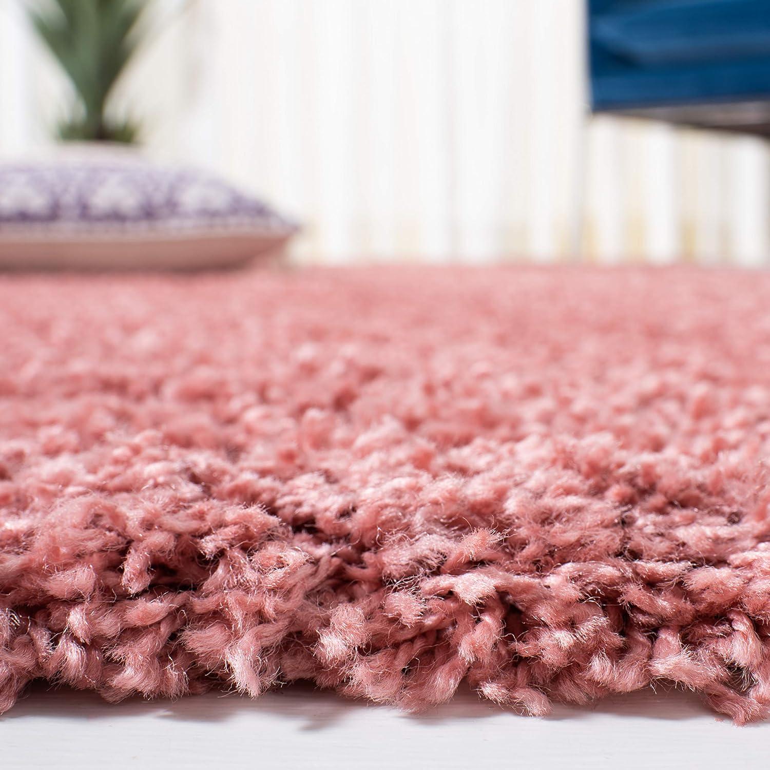 Venus Shag VNS520 Power Loomed Indoor Area Rug - Pink - 6'7" Round - Safavieh