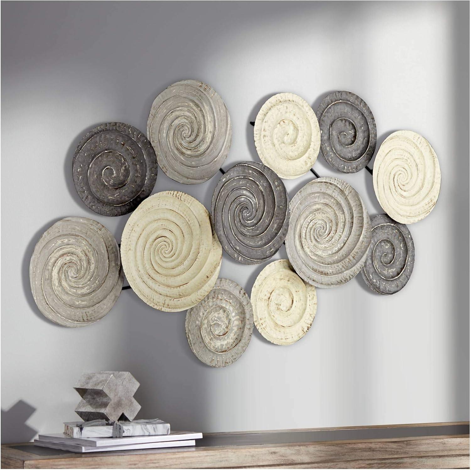 Dahlia Studios Spiral Circles 49 1/2" Wide Painted Modern Metal Wall Art