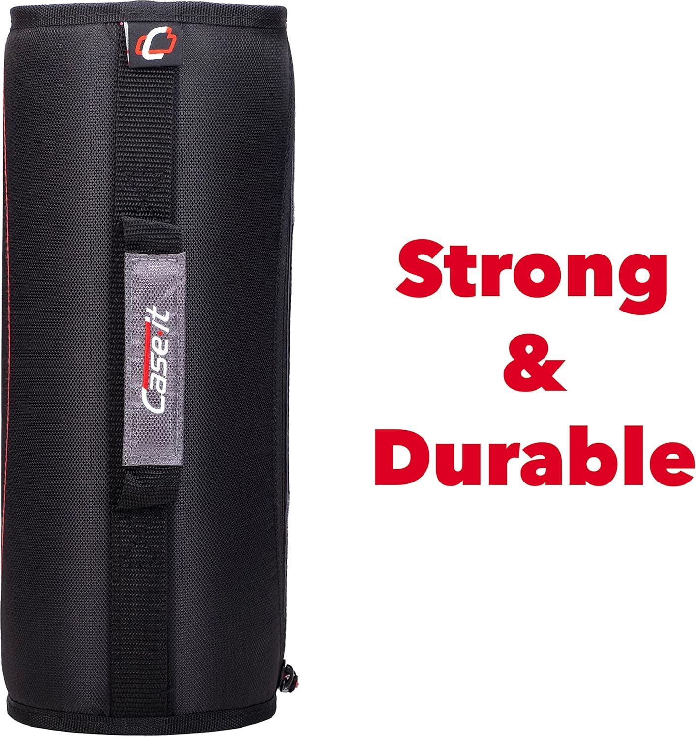 Case-it The King Sized Zip Tab Zipper Binder - 4 Inch D-Rings - 5 Subject File Folder - Multiple Pockets - 800 Sheet Capacity - Jet Black