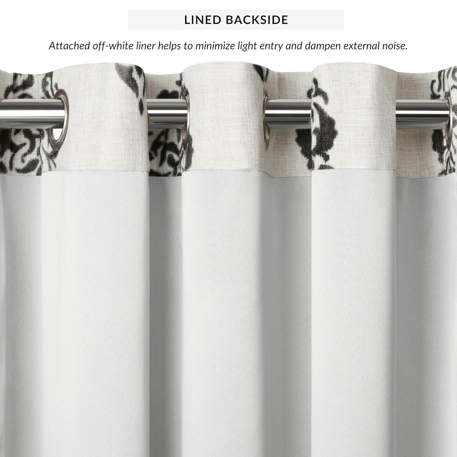 Blanford Medallion Print Room Darkening Thermal Grommet Top Single Curtain Panel