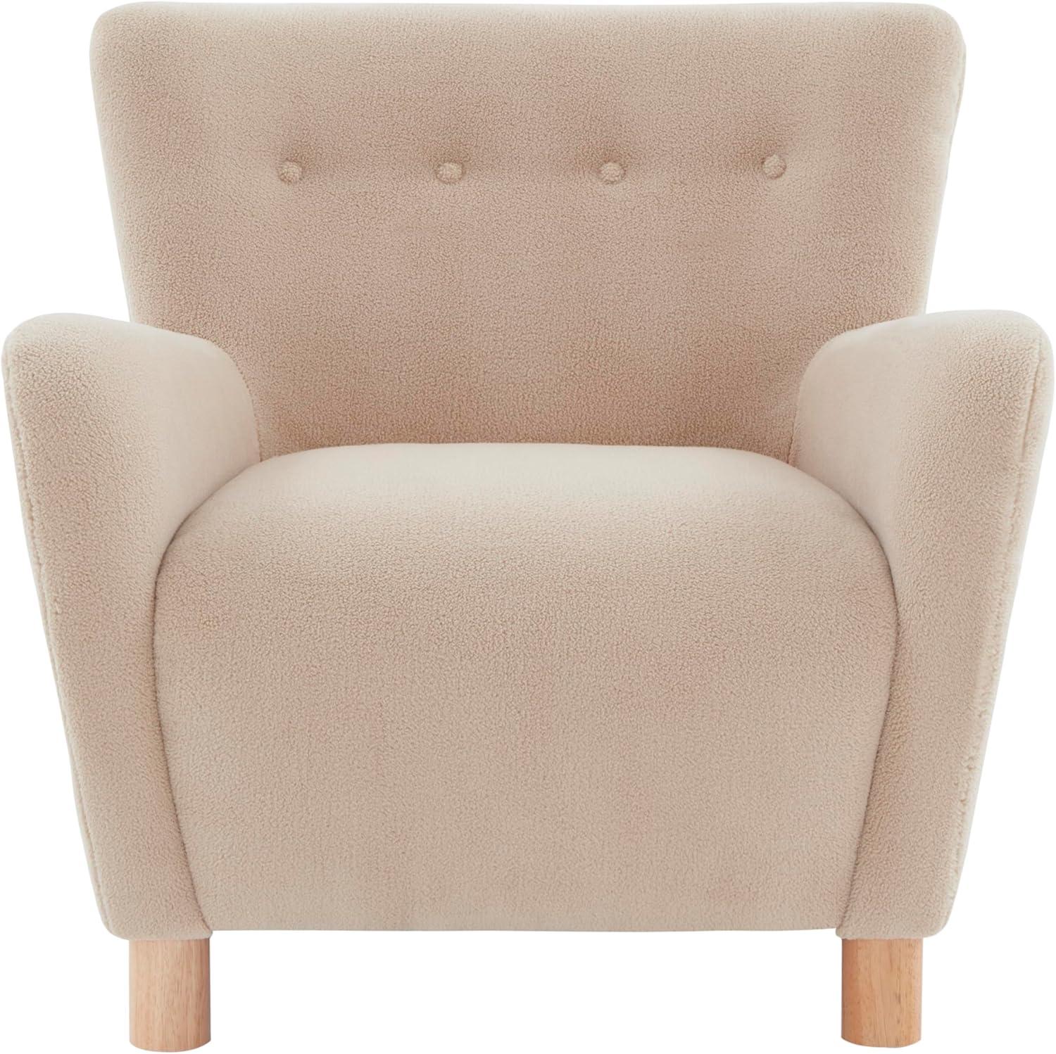 SAFAVIEH Couture Carey Modern Faux Shearling Solid Accent Chair, Tan