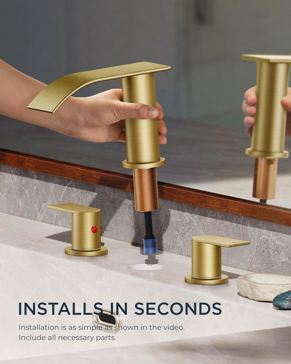 Widespread 2-handle Bathroom Faucet with Drain Assembly