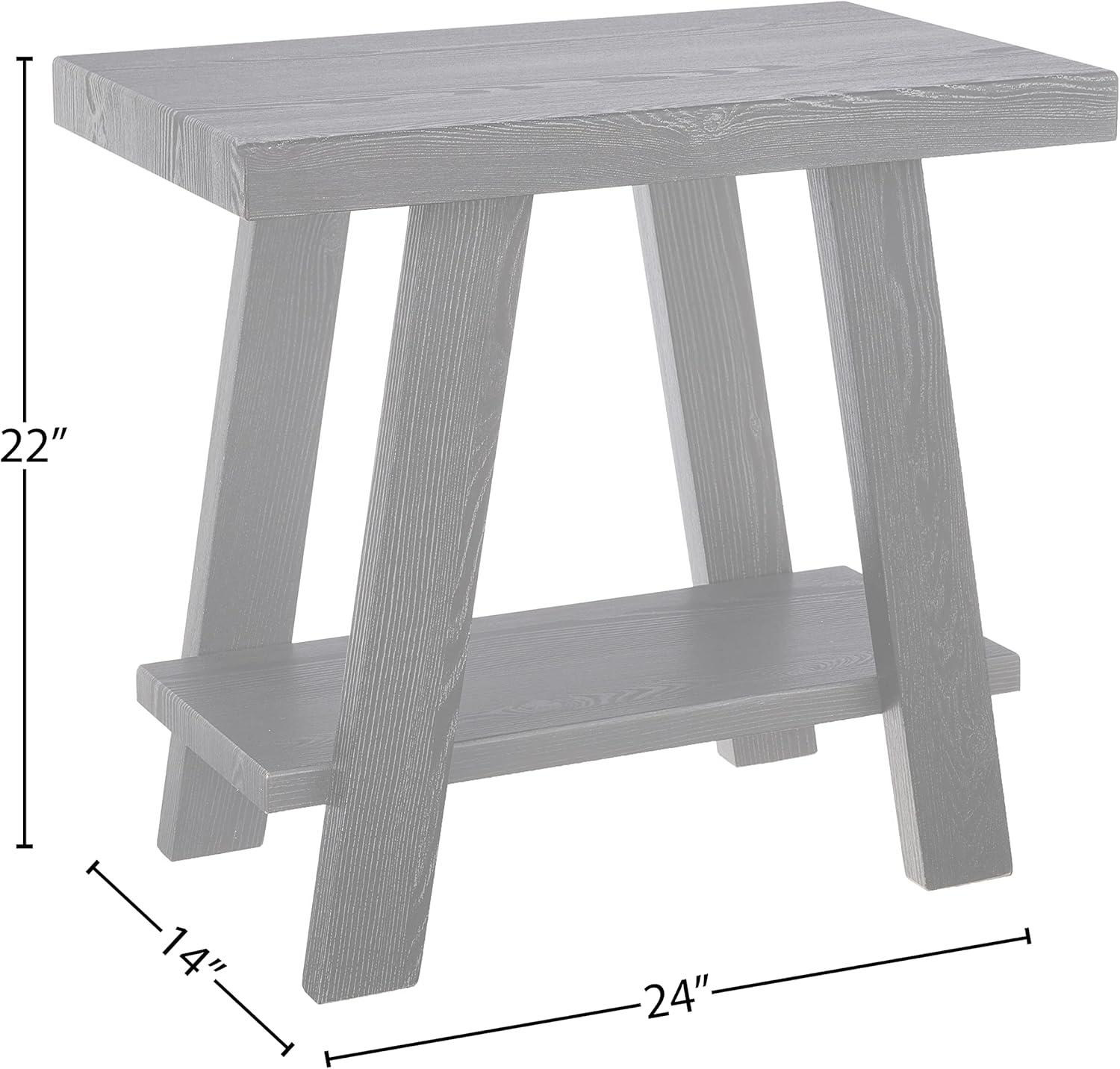 Roundhill Furniture Athens Contemporary Wood Shelf Side Table in Black Finish