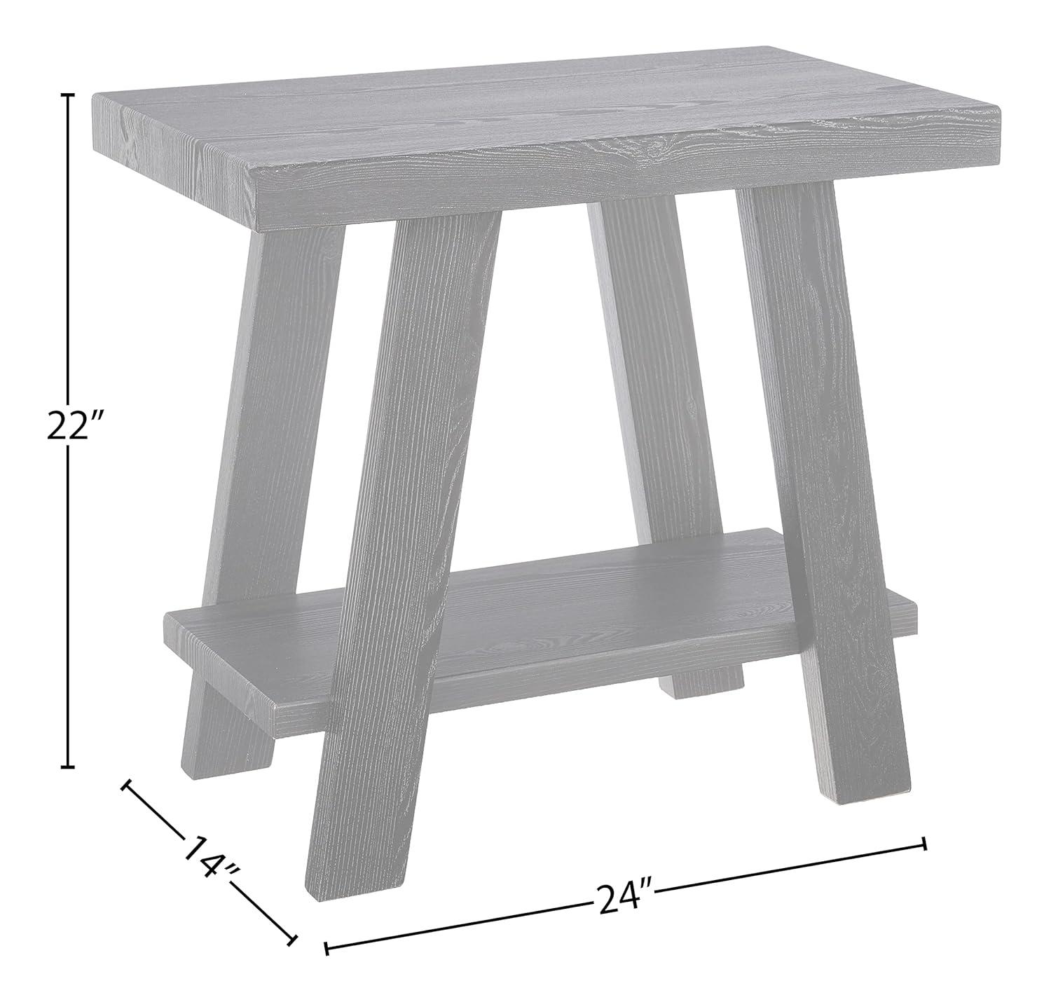 Roundhill Furniture Athens Contemporary Wood Shelf Side Table in Black Finish