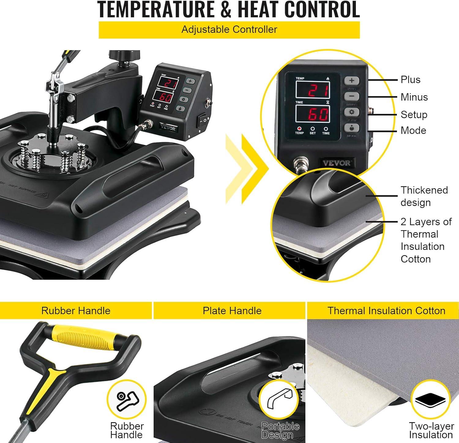 VEVOR Heat Press Machine, 8in1 Heat Press, 800W Sublimation Machine