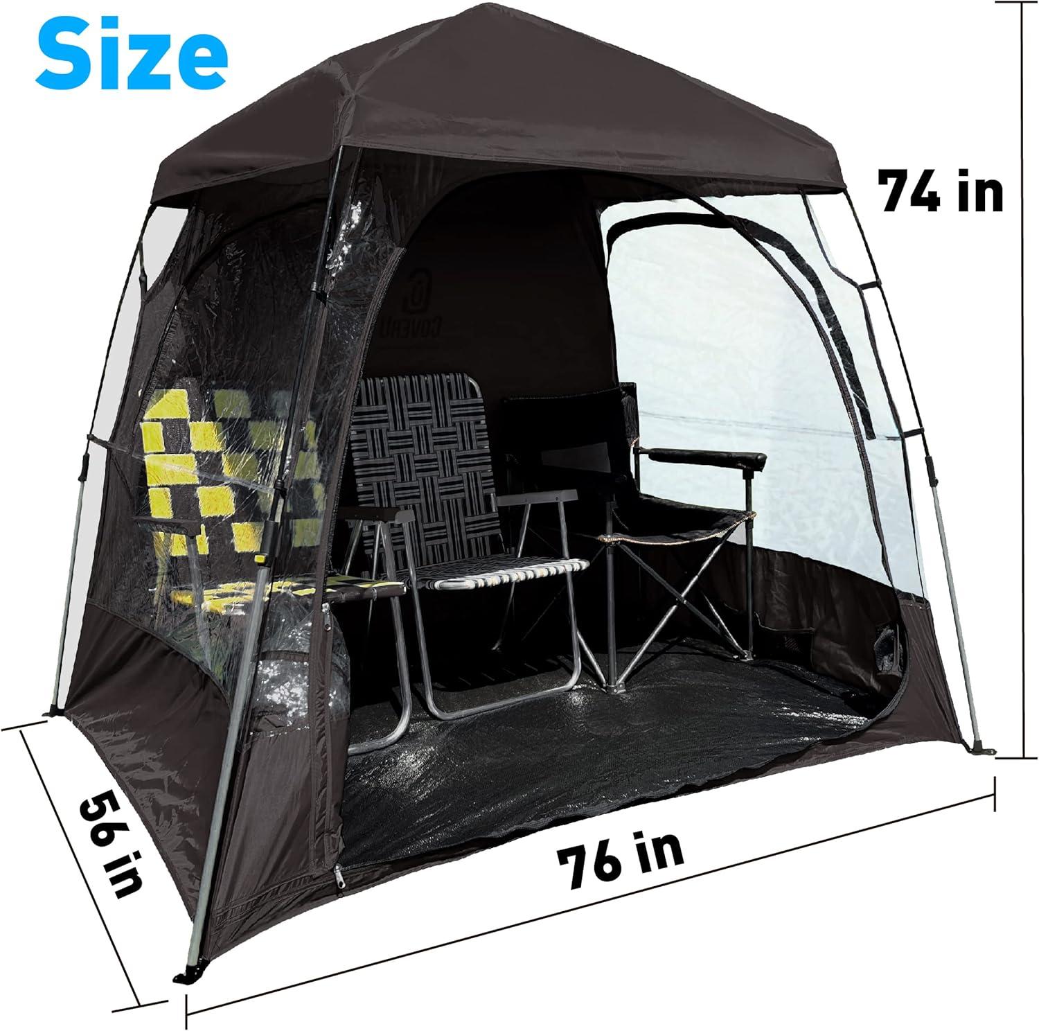 EasyGo Products CoverU Sports Shelter – 2 Person Weather Tent Pod (BLACK) – Patents Pending