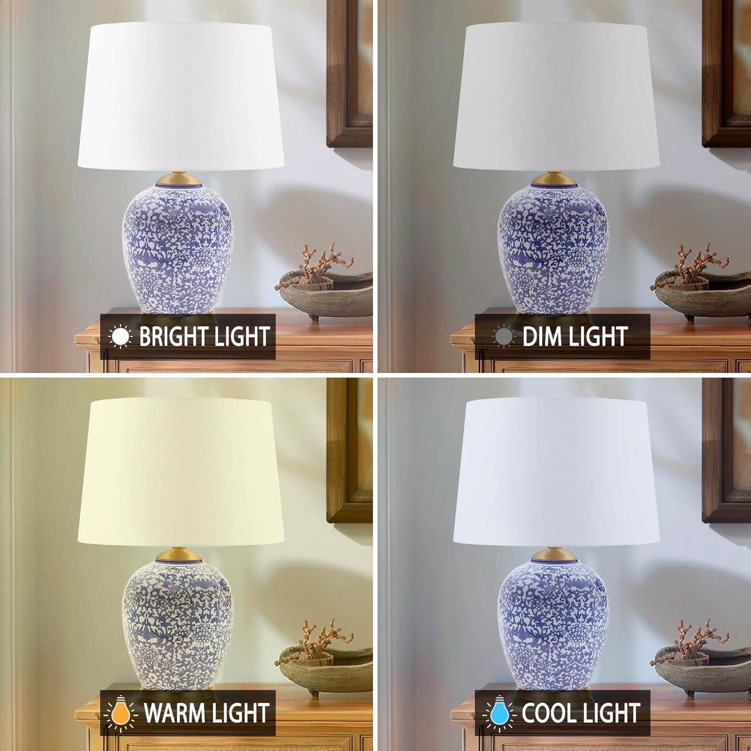 Hampton Hill Mystique Blue Ceramic Ginger Jar Table Lamp