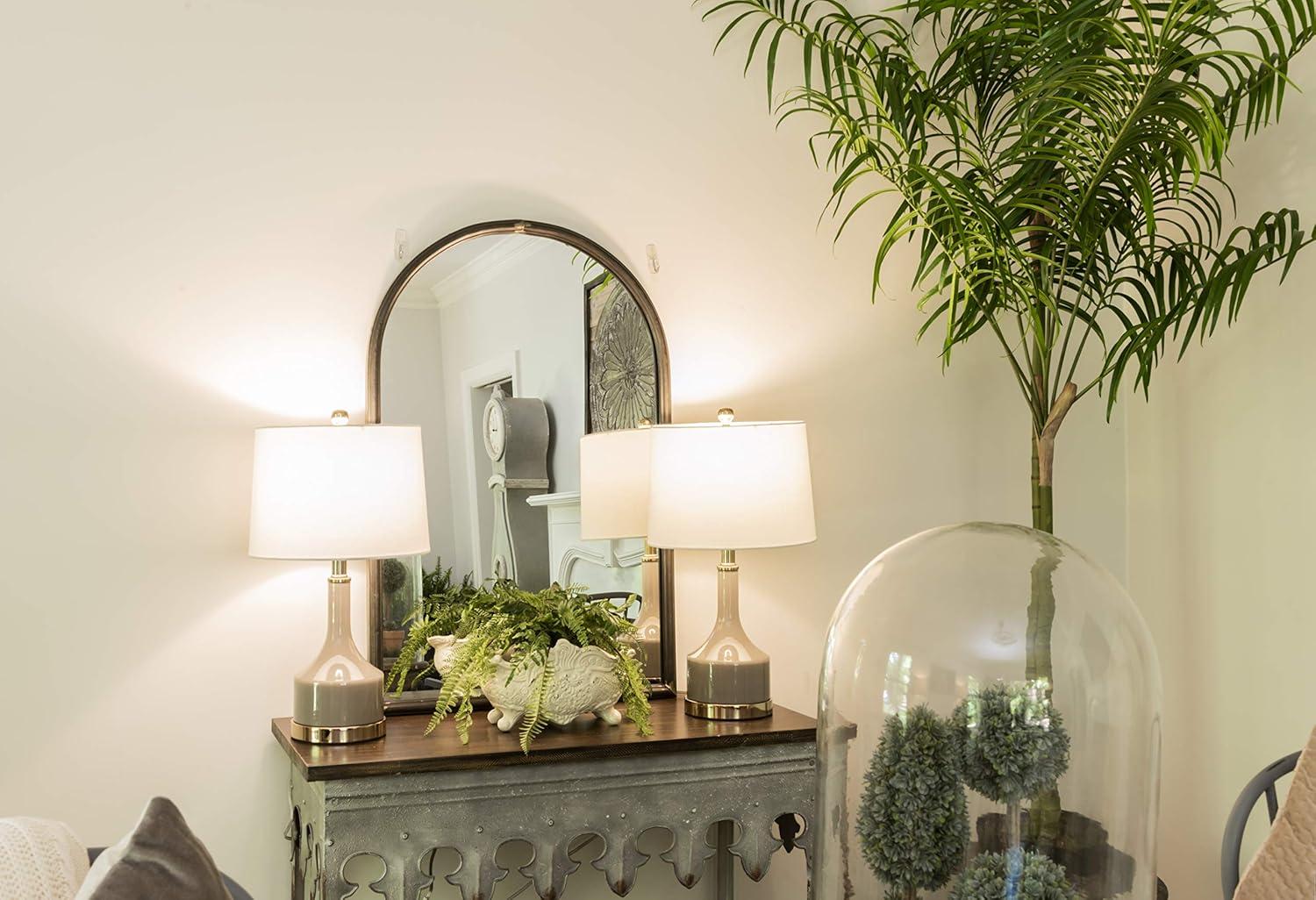 Storied Home Scalloped Sofa Table Silver: Farmhouse Zinc-Finish, Fir Wood Top, 44 lbs Capacity