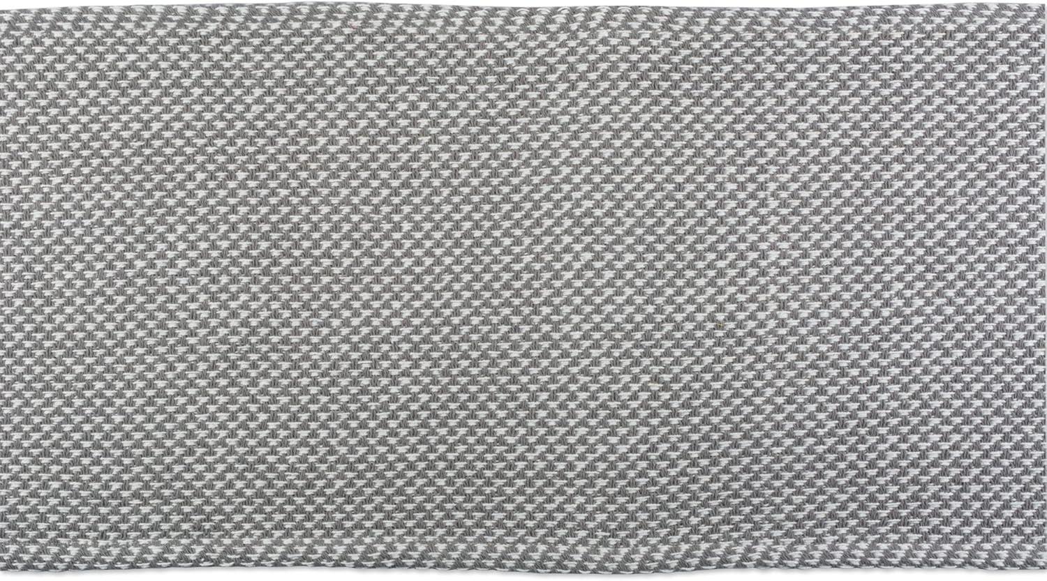 Design Imports  Woven Jacquard Fringe Table Runner, Gray, 15X72"
