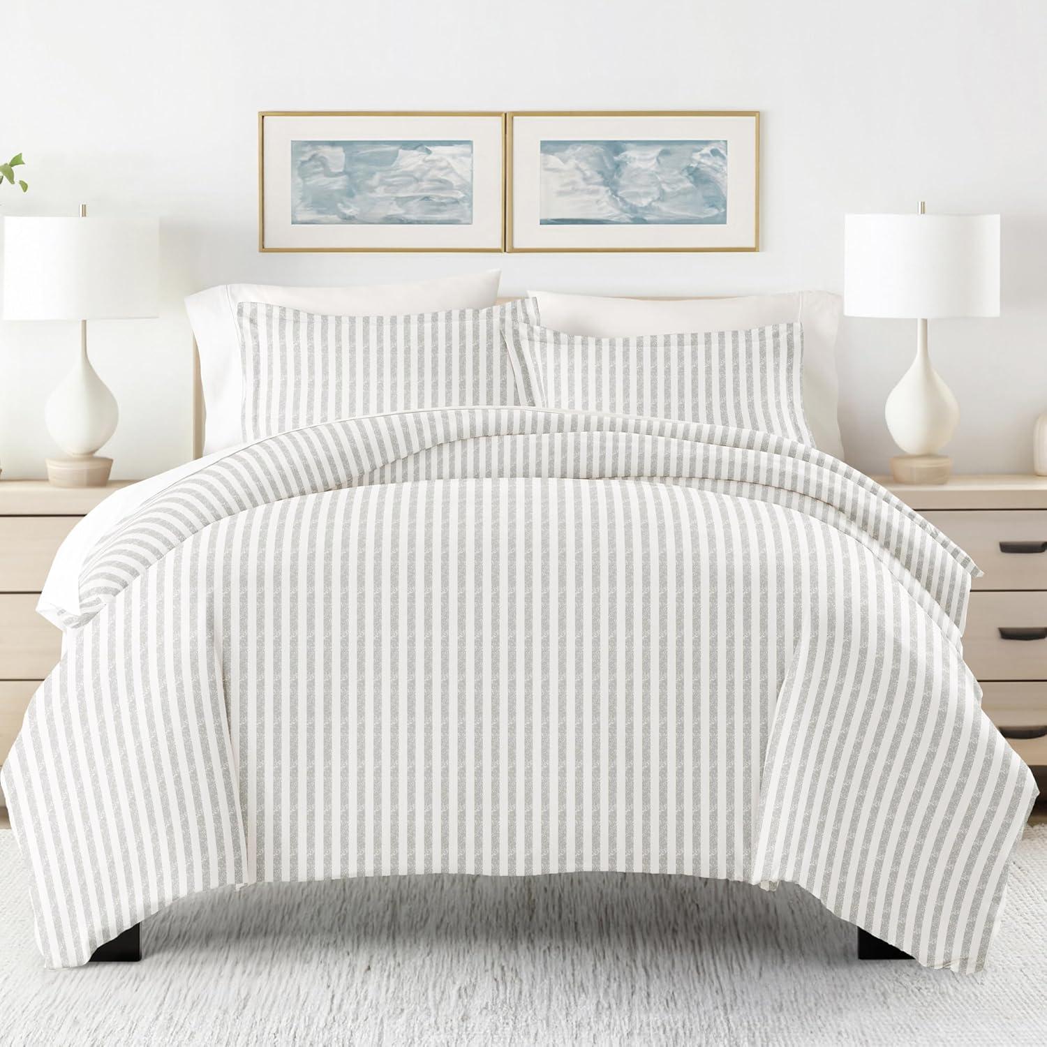 Becky Cameron 3 Piece Rugged Stripe Pattern Duvet Cover Set