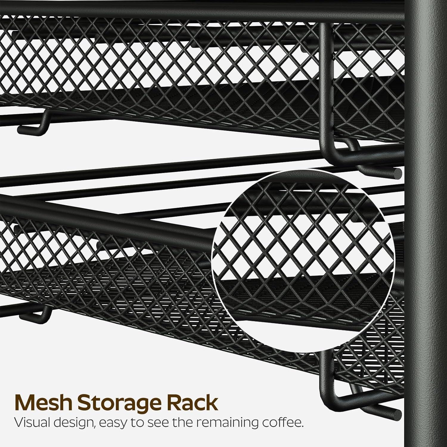 Coffee Pod Drawer Holder, 70 Capacity Coffee Capsule Storage Organizer, 2-Tier Coffee Pod Drawer for K Cup, for Home Kitchen, Greige KH28BG