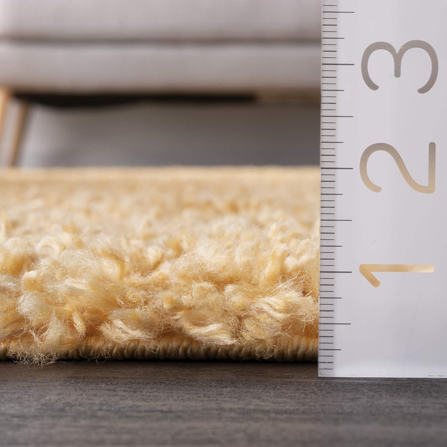 Nuloom Kara Solid 5x8 Shag Indoor Area Rug for Living Room Bedroom Dining Room Nursery, Yellow