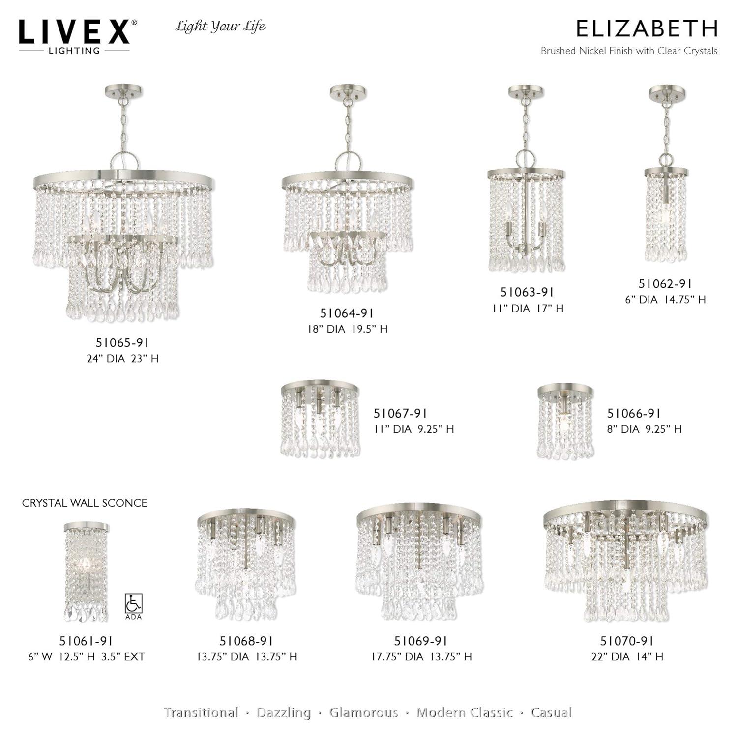 Livex Lighting Elizabeth 5 - Light Pendant in  Antique Brass