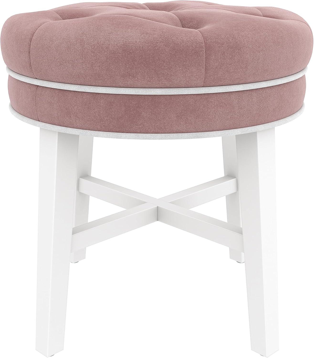 18" Sophia Tufted Backless Wood Vanity Stool Spa Blue - Hillsdale Furniture