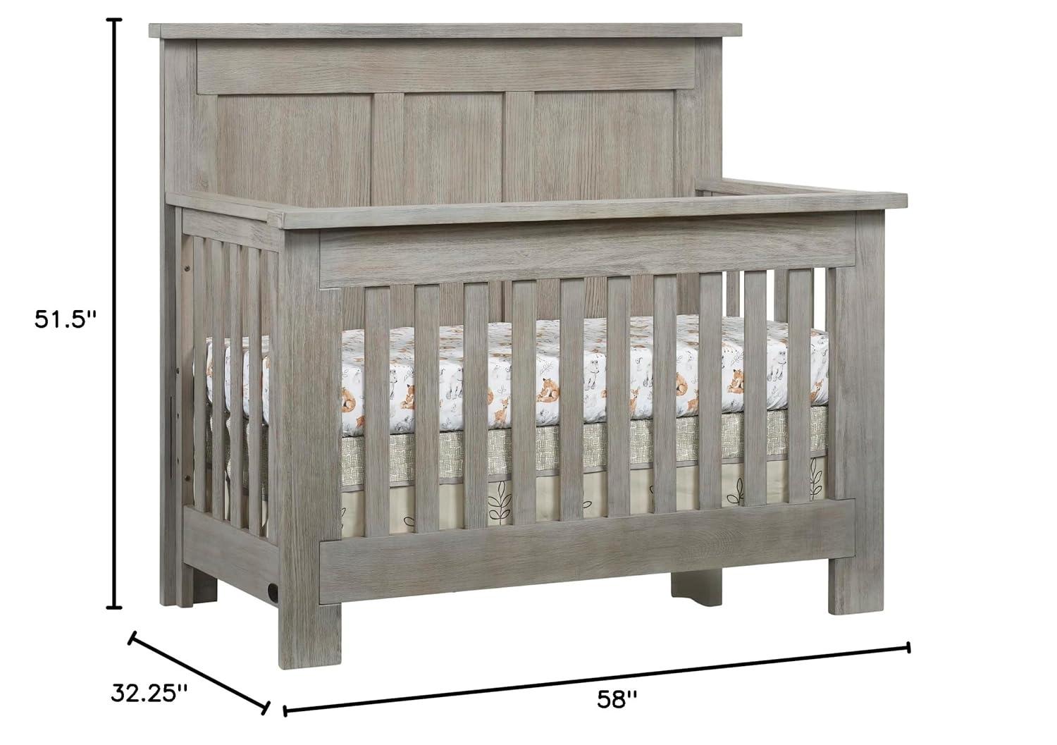 SOHO BABY Hanover 4-in-1 Convertible Crib - Oak Gray