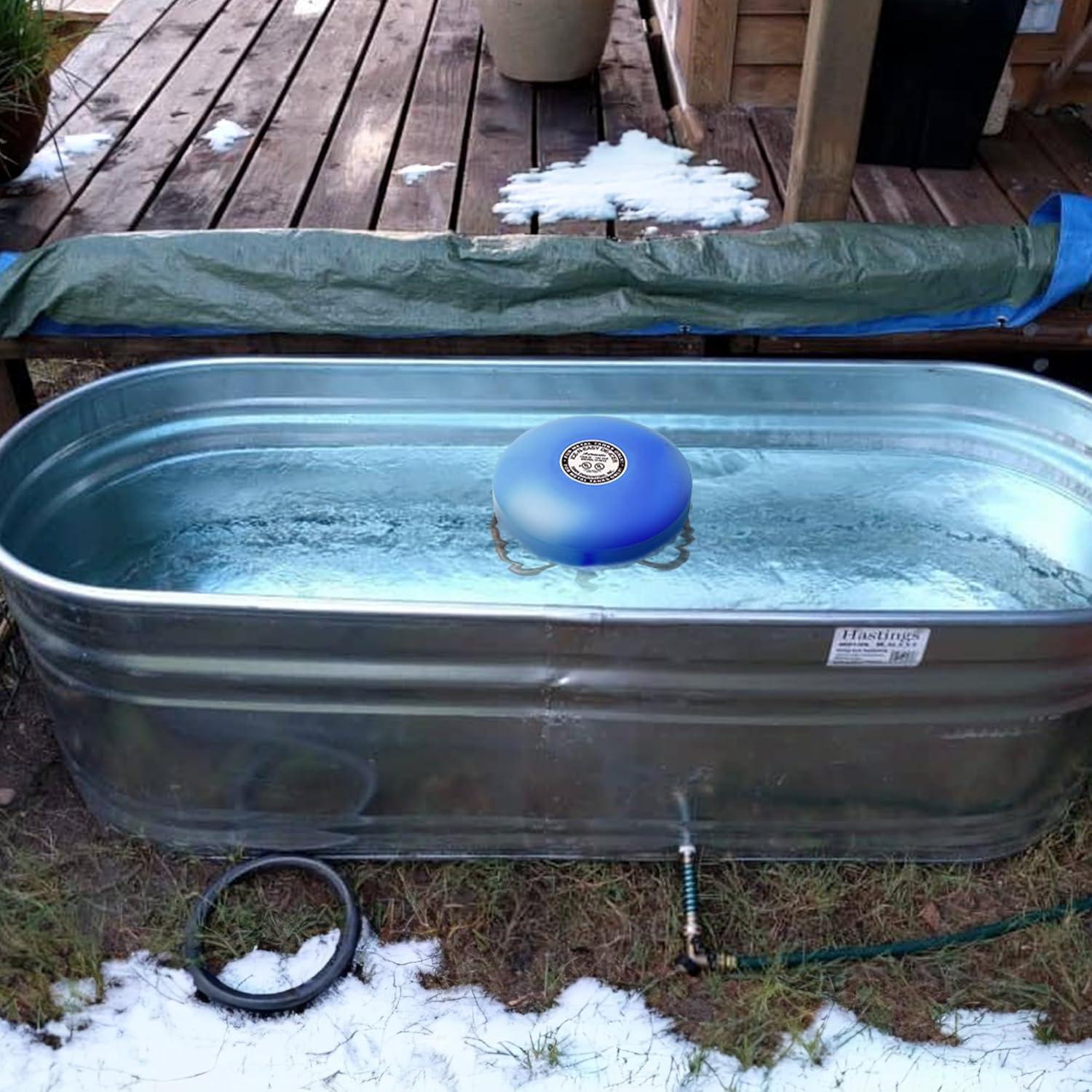 Blue Floating Metal Tank De-Icer with Thermostatic Control