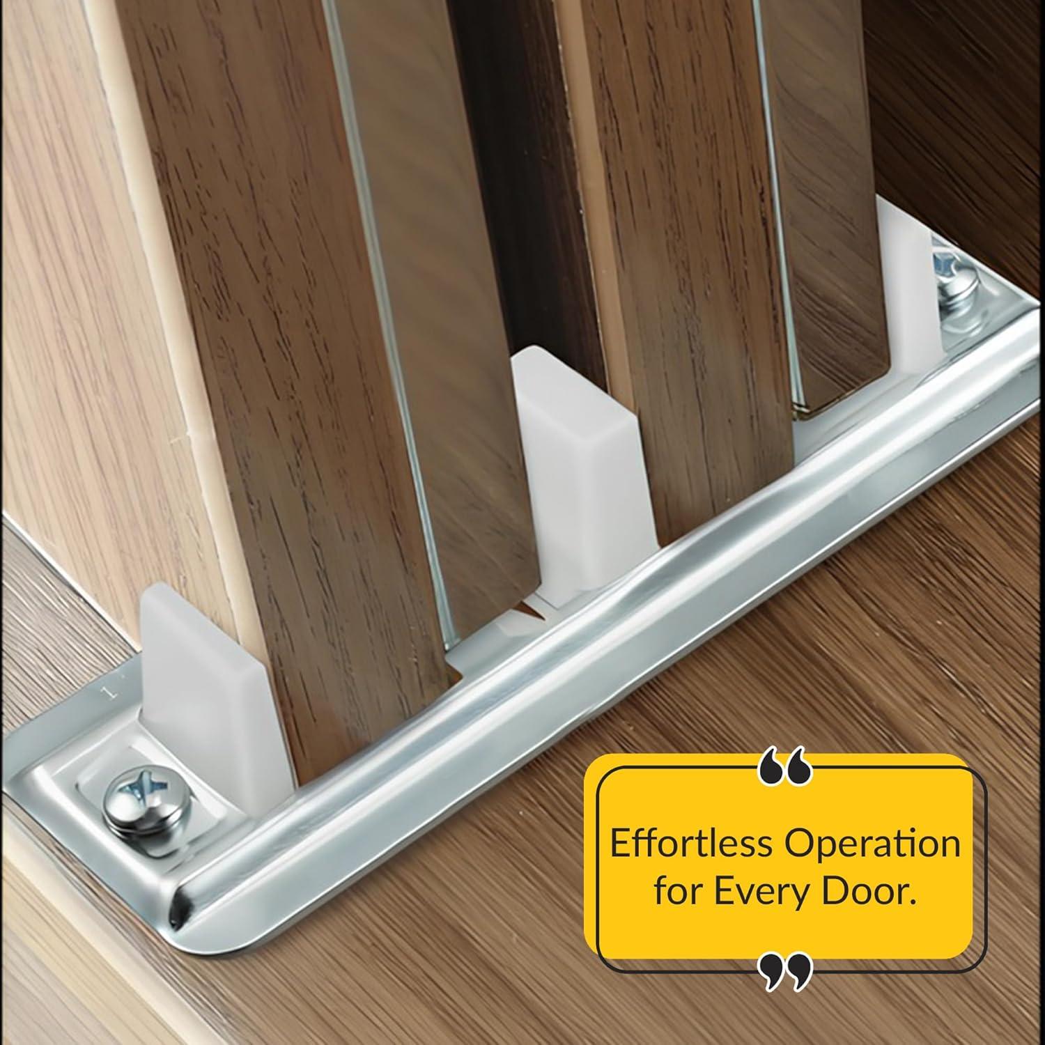 Adjustable Steel Bypass Door Floor Guides, Pack of 4