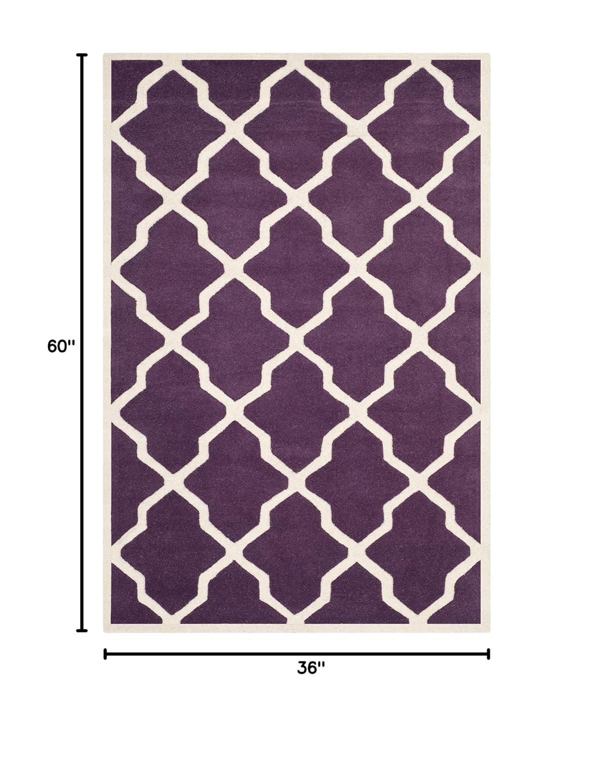 Chatham CHT735 Hand Tufted Accent Rug Purple / Ivory 3' X 5' - Safavieh.