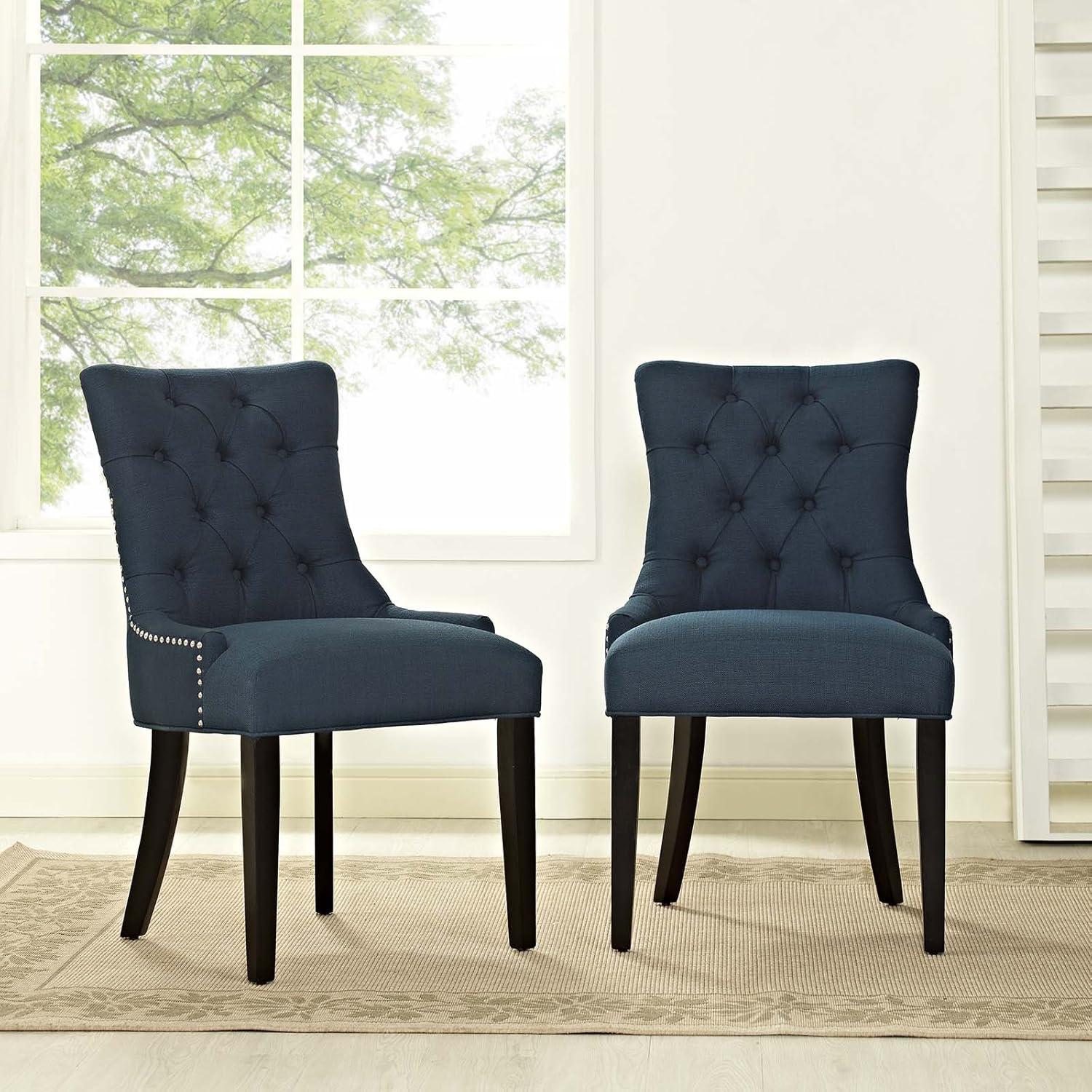 Modway Regent Dining Side Chair Fabric Set of 2 in Azure