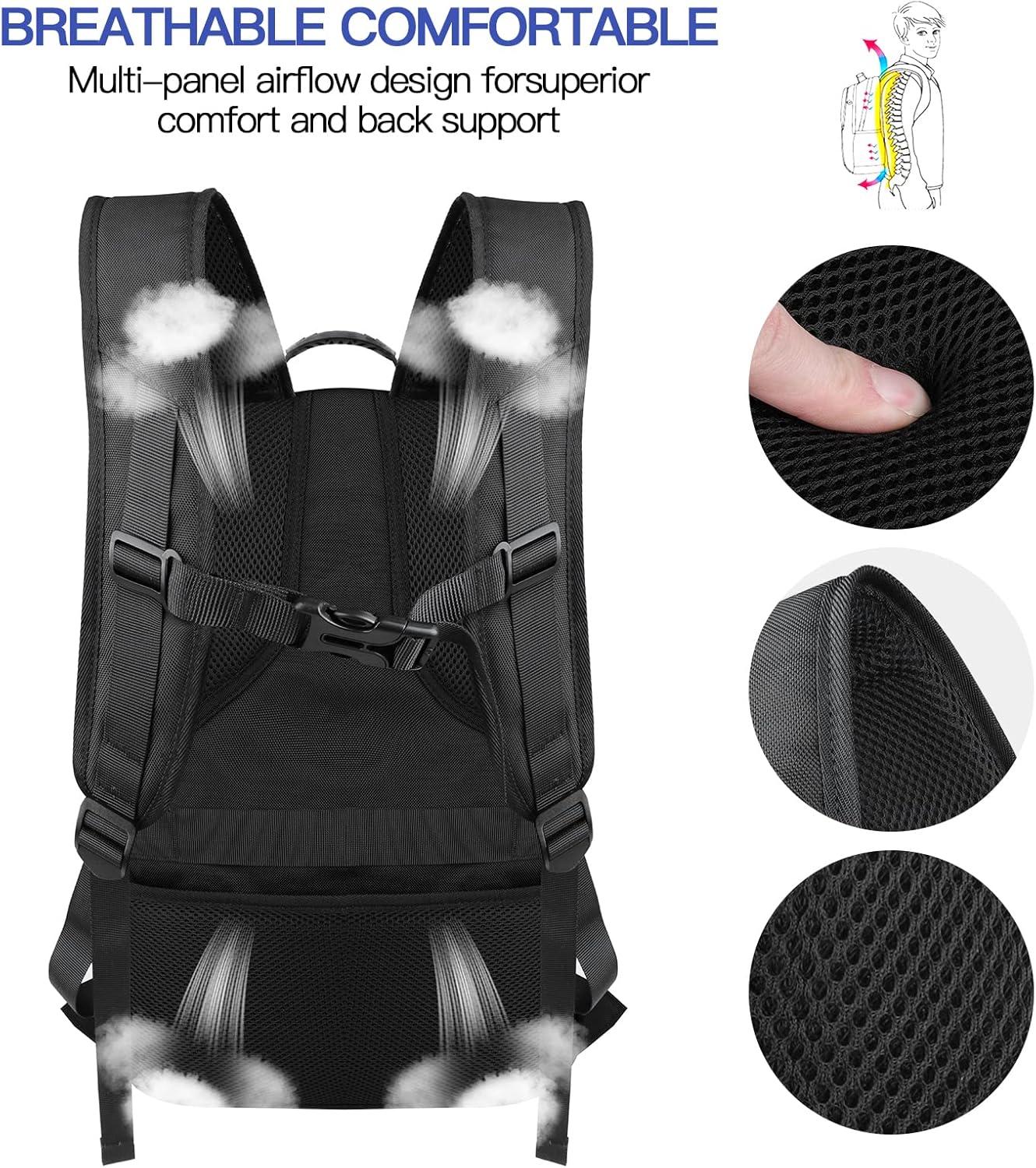 50L Travel Backpack, 17 inch Laptop Backpack for Men, Extra Large Sturdy TSA Friendly with USB Port College School Rucksack Bag Gifts for Him Men Women, Black