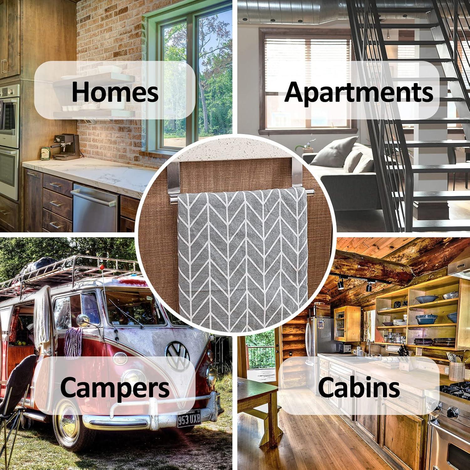 Suploo AUMJJE19 2 Pack Stainless Steel Over Door Towel Rack Bar Holders