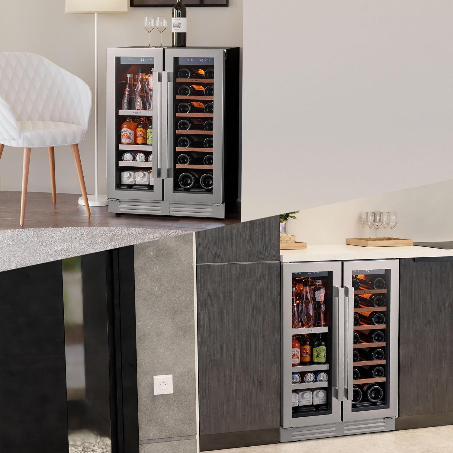Ca'Lefort 24 Inch Dual Zone Stainless Steel Wine and Beverage Refrigerator