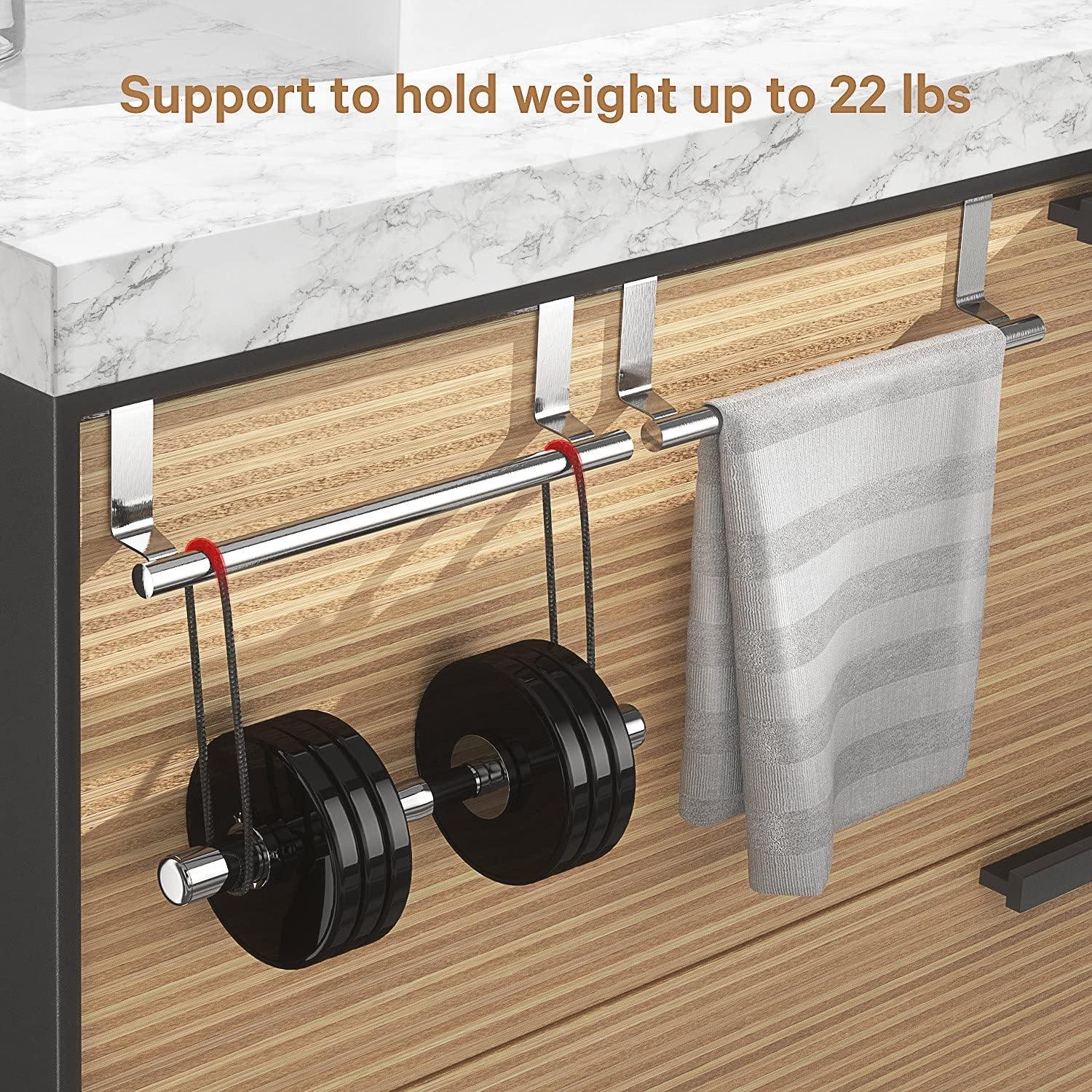 Stainless Steel Over Door Double Towel Rack Bar Holders