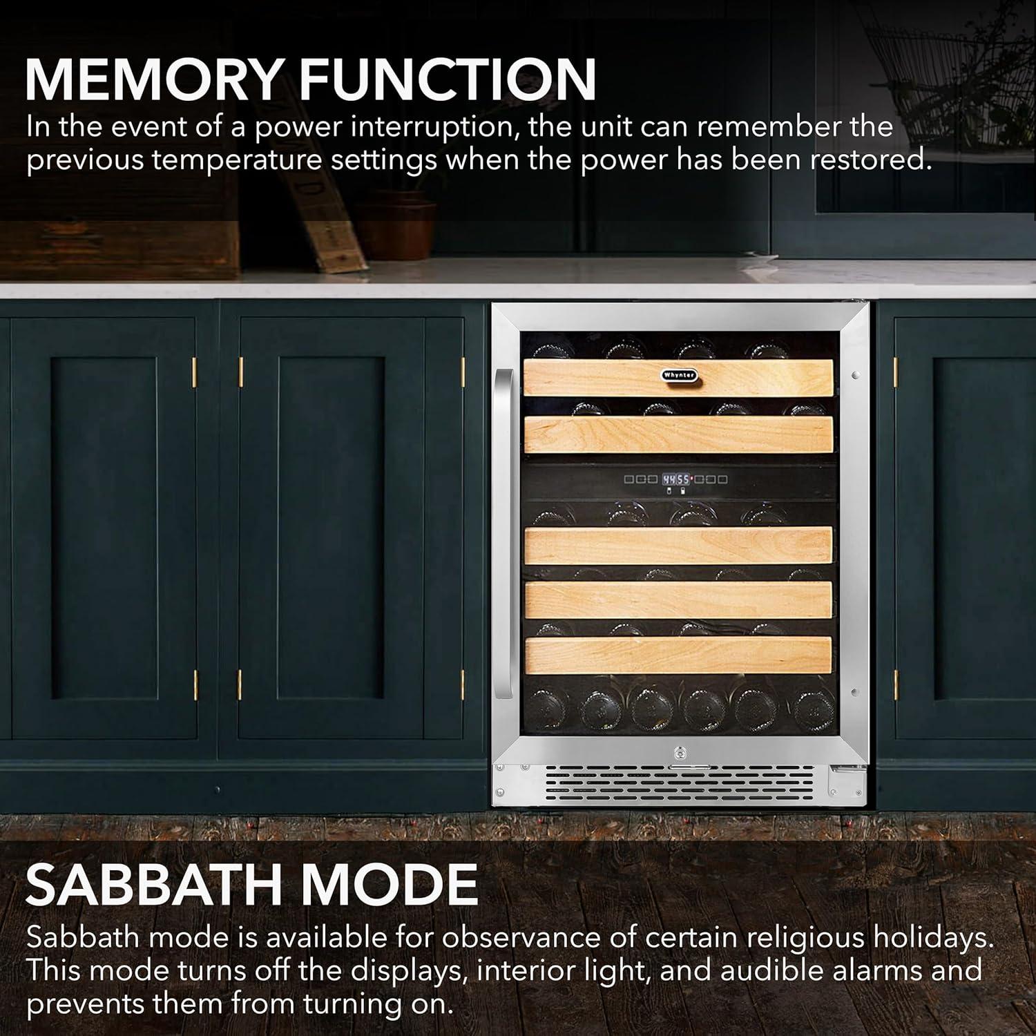 Whynter 46 Bottle Dual Zone Built-In Wine Cooler