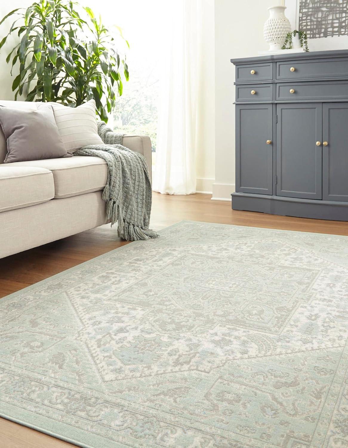 Unique Loom Whitney Collection Area Rug - Milano (8'  x 10' Rectangle Mint/Ivory)