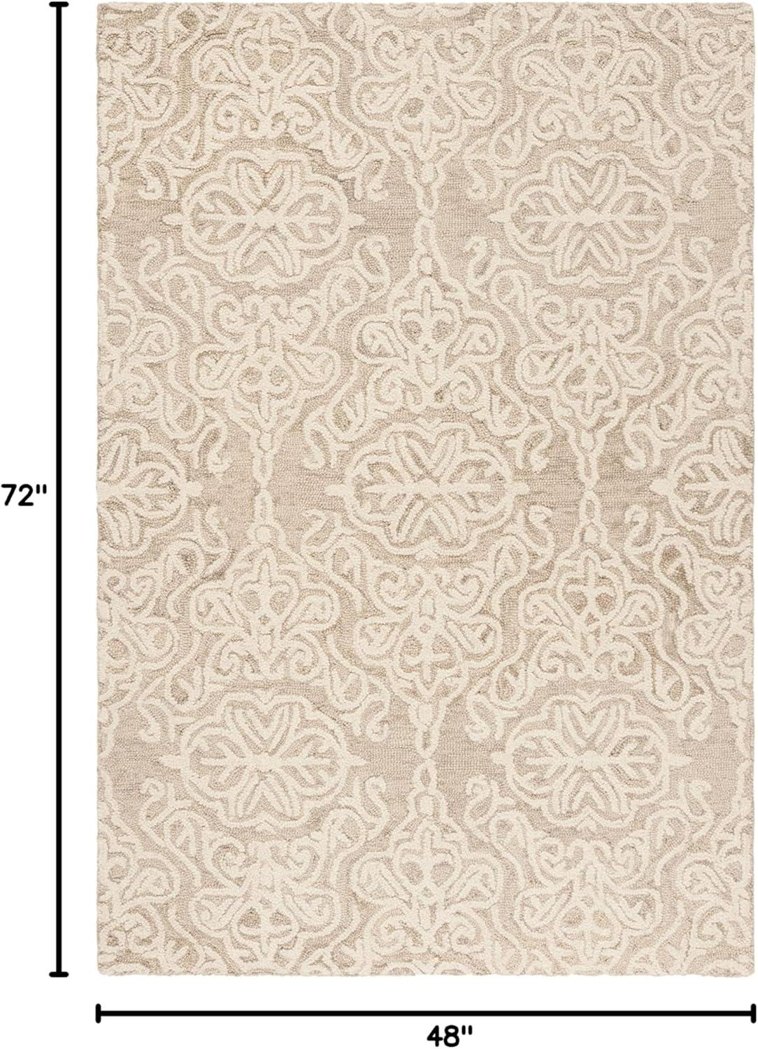 Blossom BLM112 Hand Tufted Indoor Area Rug - Beige/Ivory - 4'x6' - Safavieh