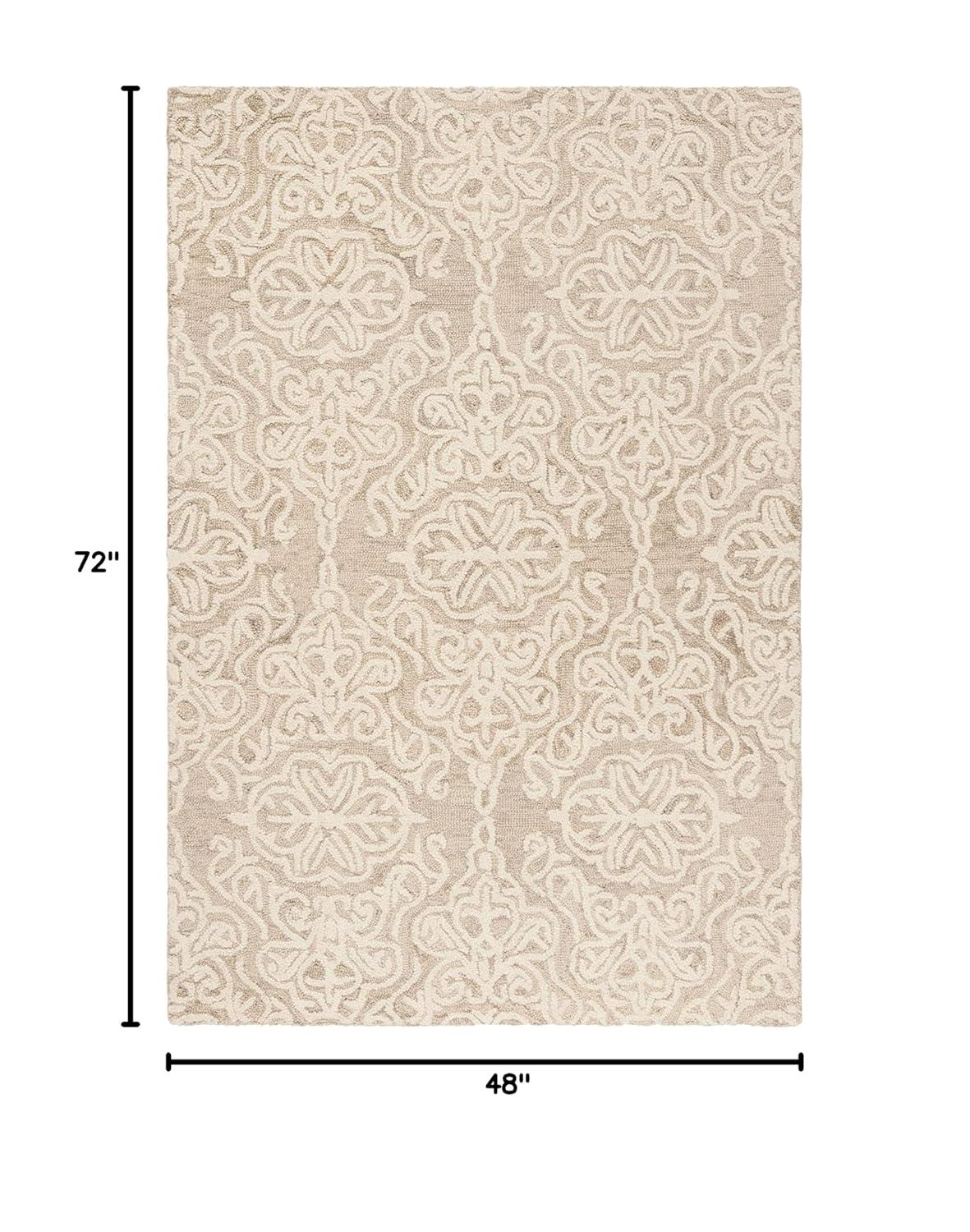 Blossom BLM112 Hand Tufted Indoor Area Rug - Beige/Ivory - 4'x6' - Safavieh