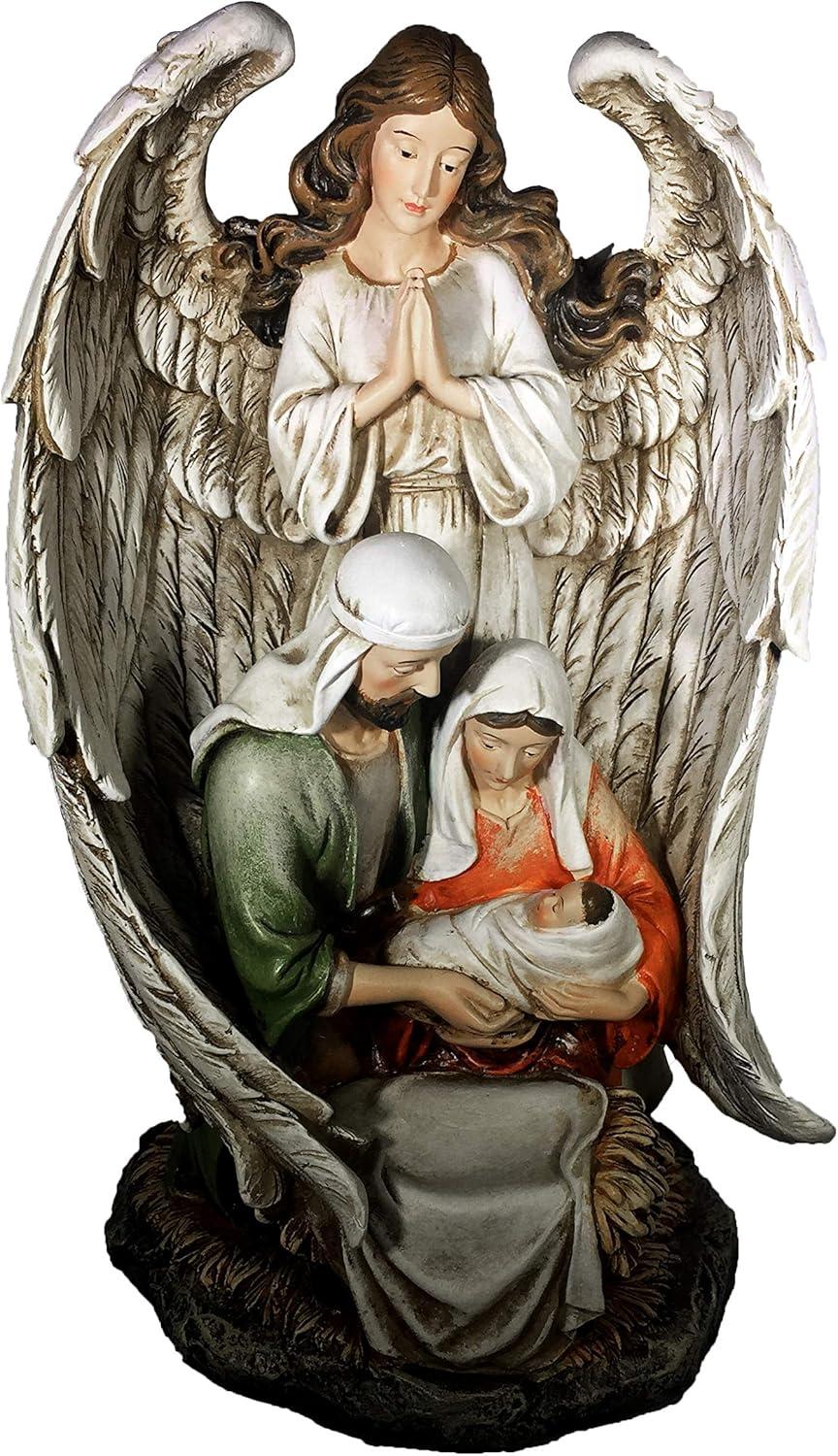 Guardian Angel with Holy Family Figure