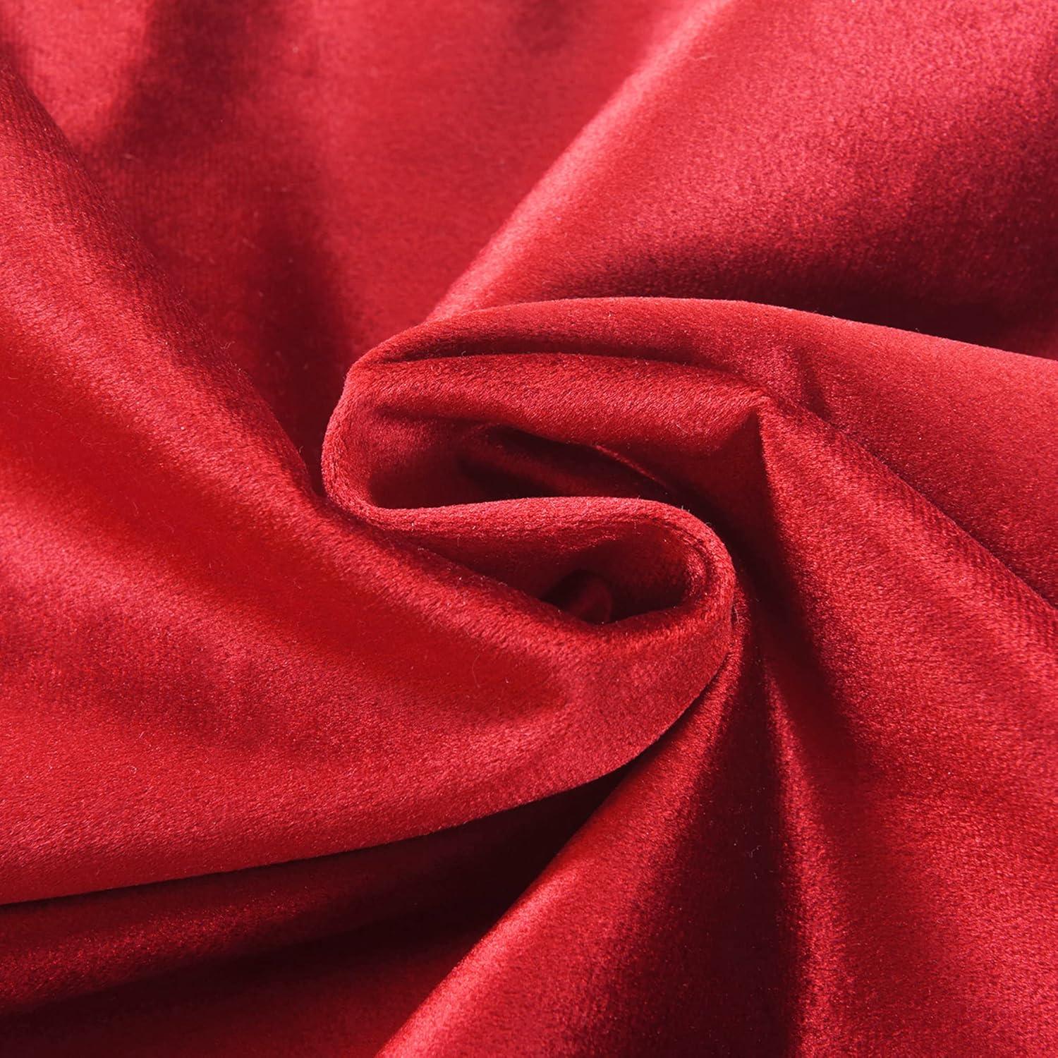 Porch & Den  Cosner Microfiber Velvet Throw Pillow Covers (Set of 2) Cherry red 18" x 18"